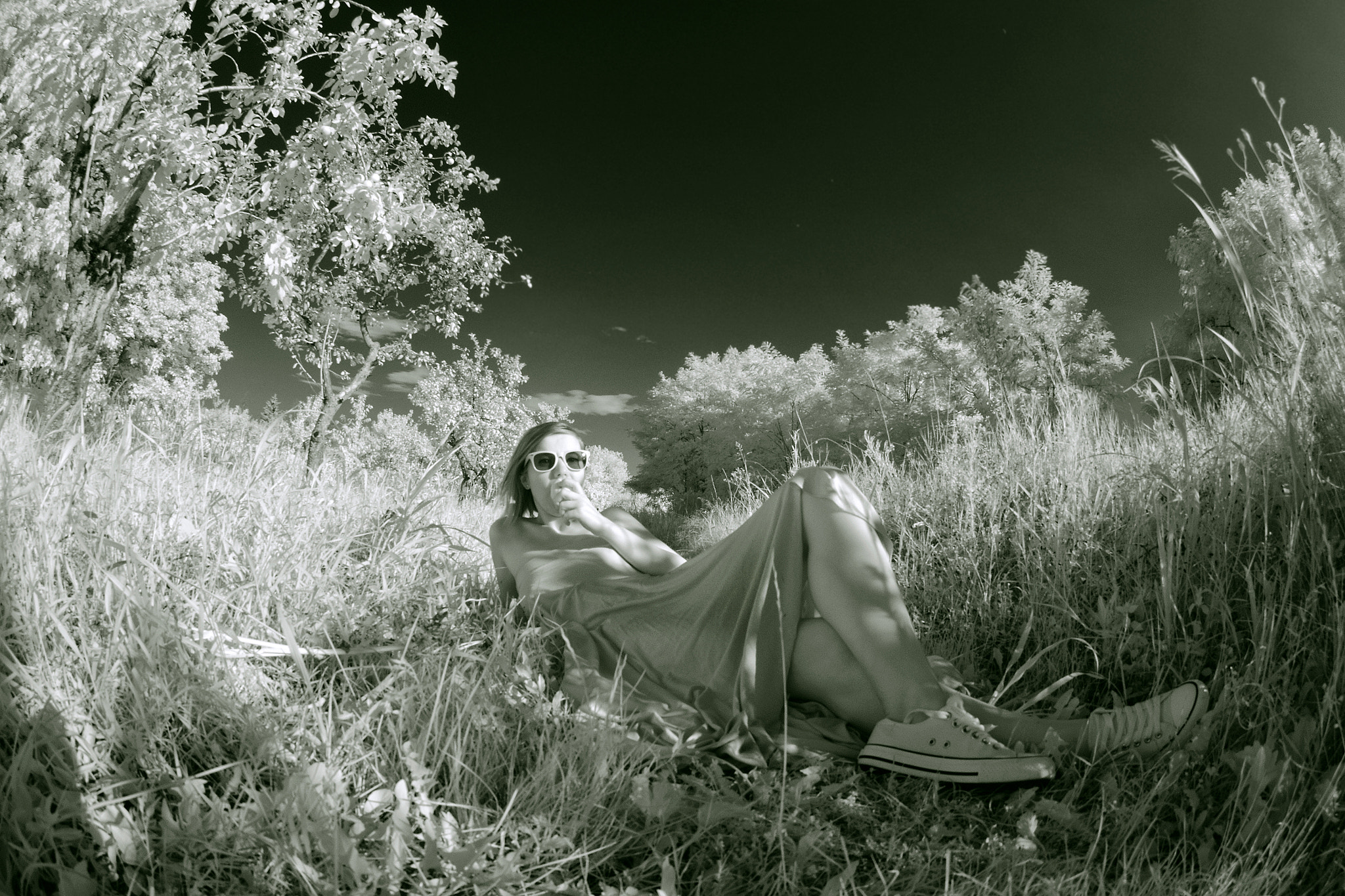 Nikon AF DX Fisheye-Nikkor 10.5mm F2.8G ED sample photo. Infrared apple photography