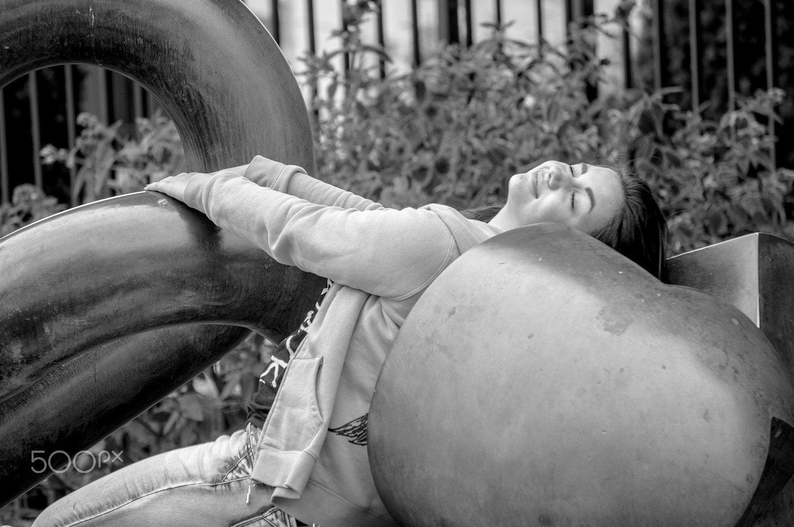 Sony Alpha NEX-5N + Sony E 55-210mm F4.5-6.3 OSS sample photo. B & w posing photography