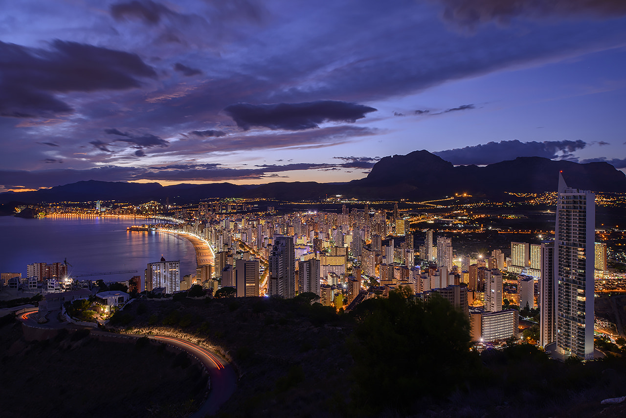 Nikon D800 + Nikon PC-E Nikkor 24mm F3.5D ED Tilt-Shift sample photo. Skyline of benidorm - www.kicomoncada.es photography