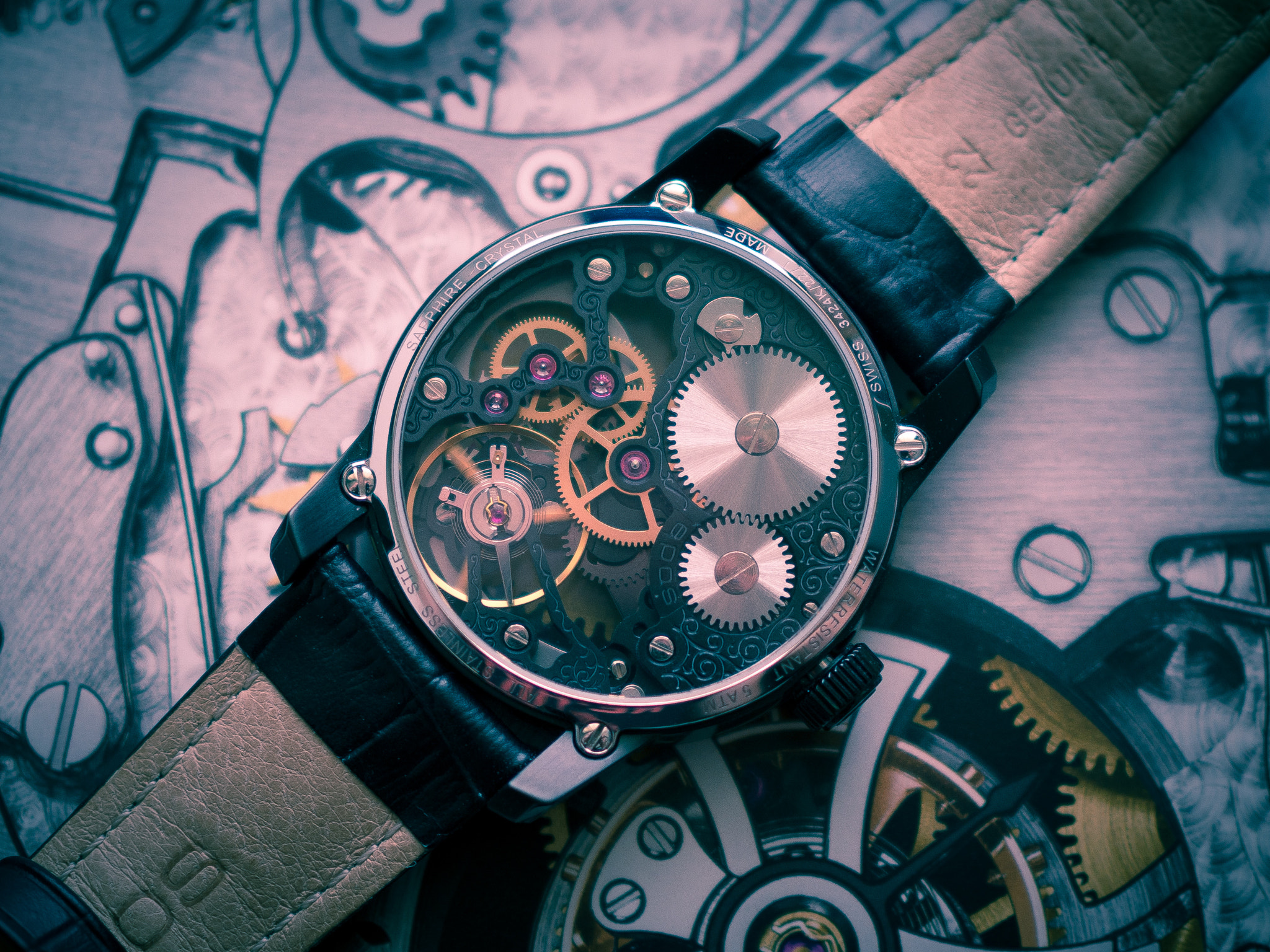Olympus OM-D E-M10 II + Olympus M.Zuiko Digital 25mm F1.8 sample photo. Epos skeleton mechanical watch photography