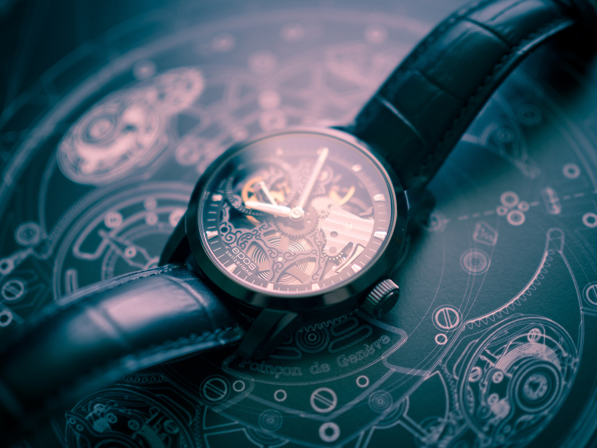 Olympus OM-D E-M10 II + Olympus M.Zuiko Digital 25mm F1.8 sample photo. Epos skeleton mechanical watch photography
