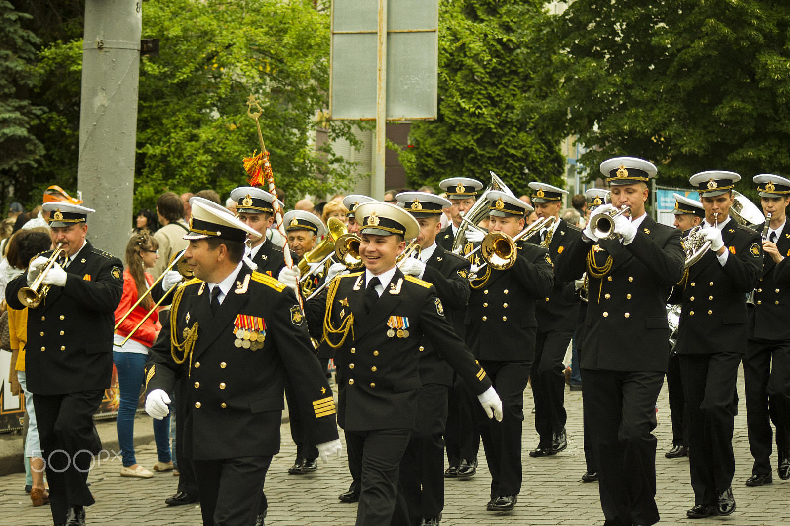 Sony Alpha DSLR-A450 + Sigma 70-300mm F4-5.6 DL Macro sample photo. The military orchestra of the baltic fleet photography