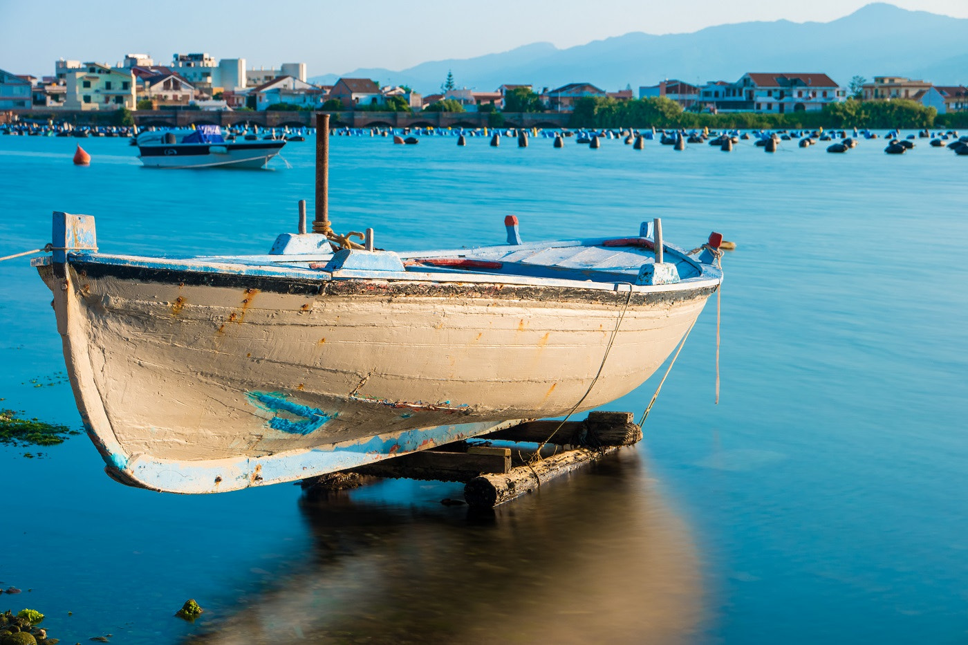 Boat suspended