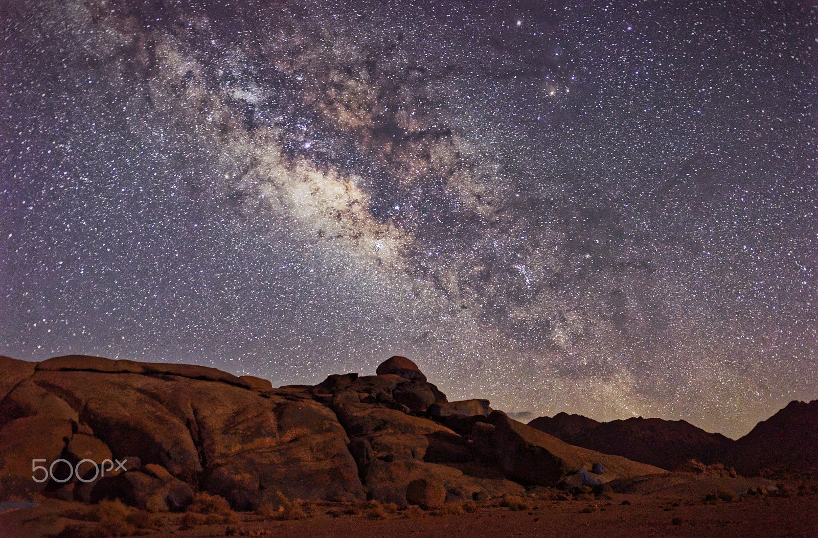 Nikon D3200 + Sigma 18-35mm F1.8 DC HSM Art sample photo. Milky way and the colored mountain photography