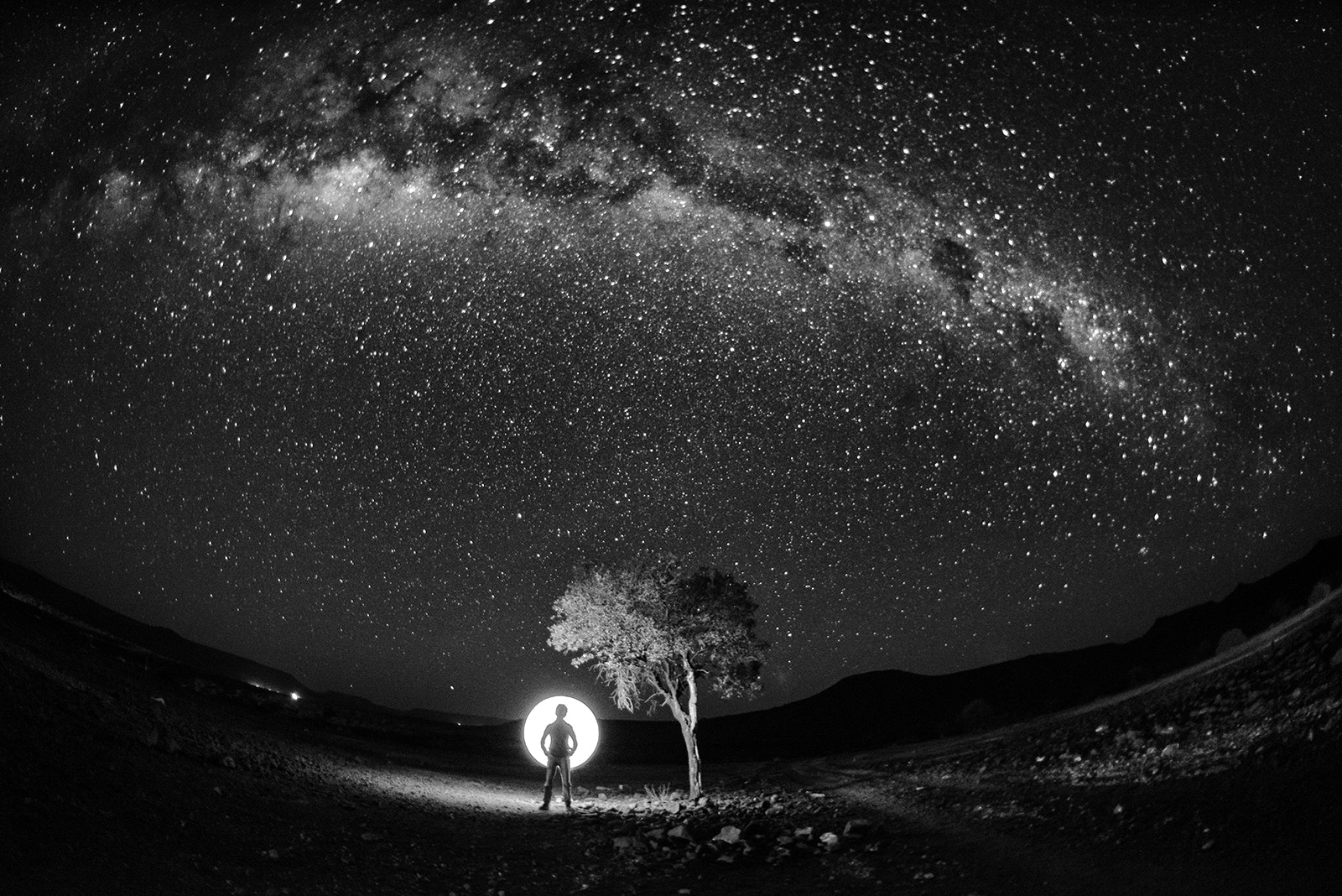 Nikon D800 + Nikon AF Fisheye-Nikkor 16mm F2.8D sample photo. The starry sky of namibia photography