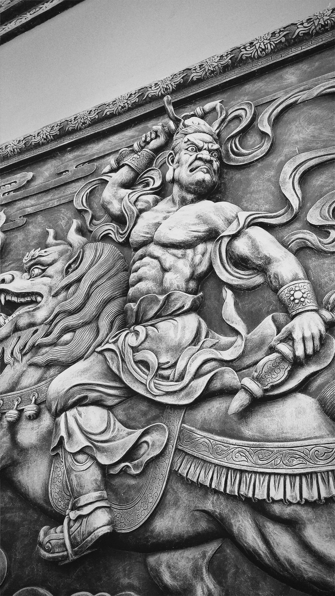Hipstamatic 313 sample photo. Vajra， left  side of the temple gate photography