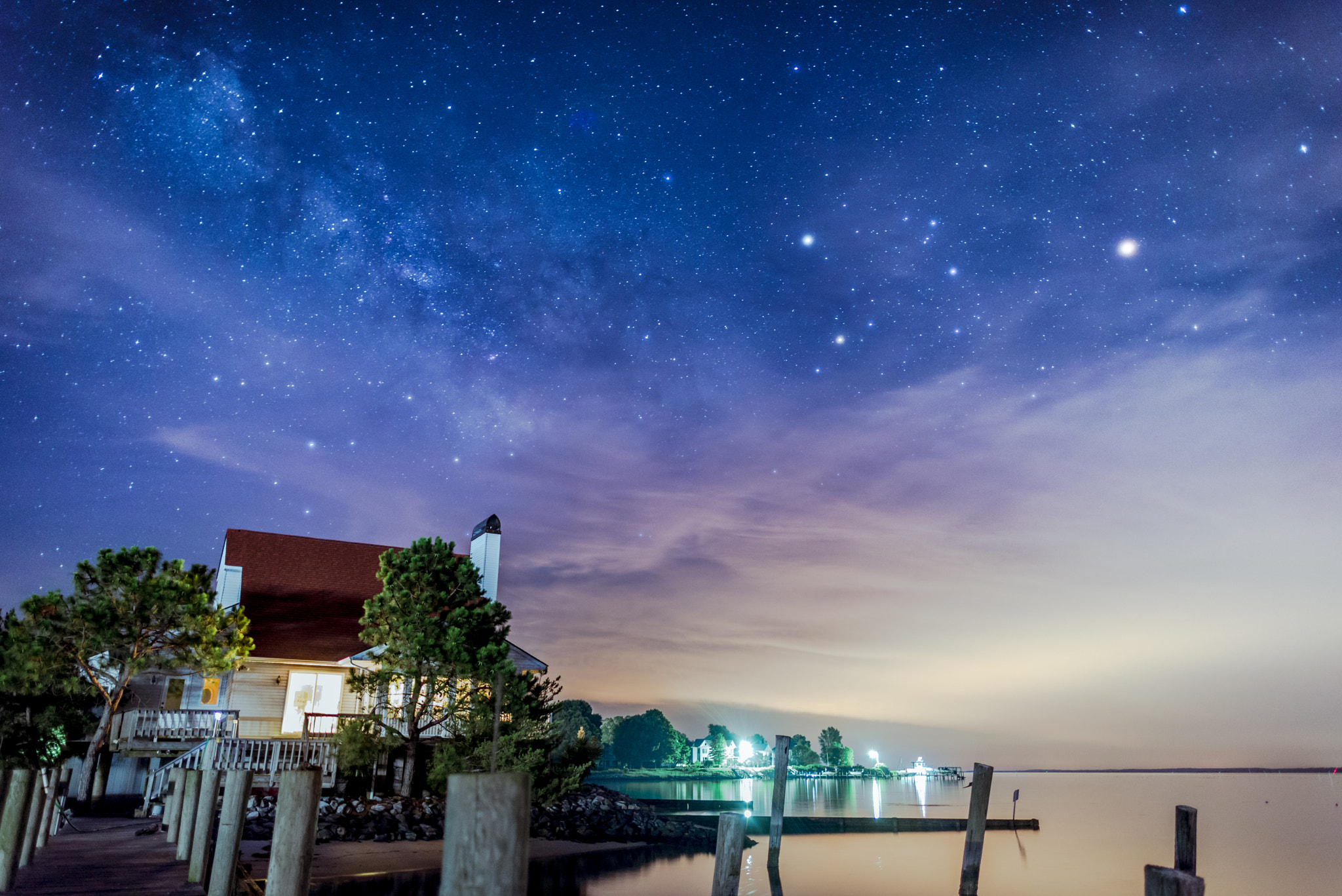 Nikon D600 + Nikon AF-S Nikkor 24mm F1.4G ED sample photo. The milky way over home photography