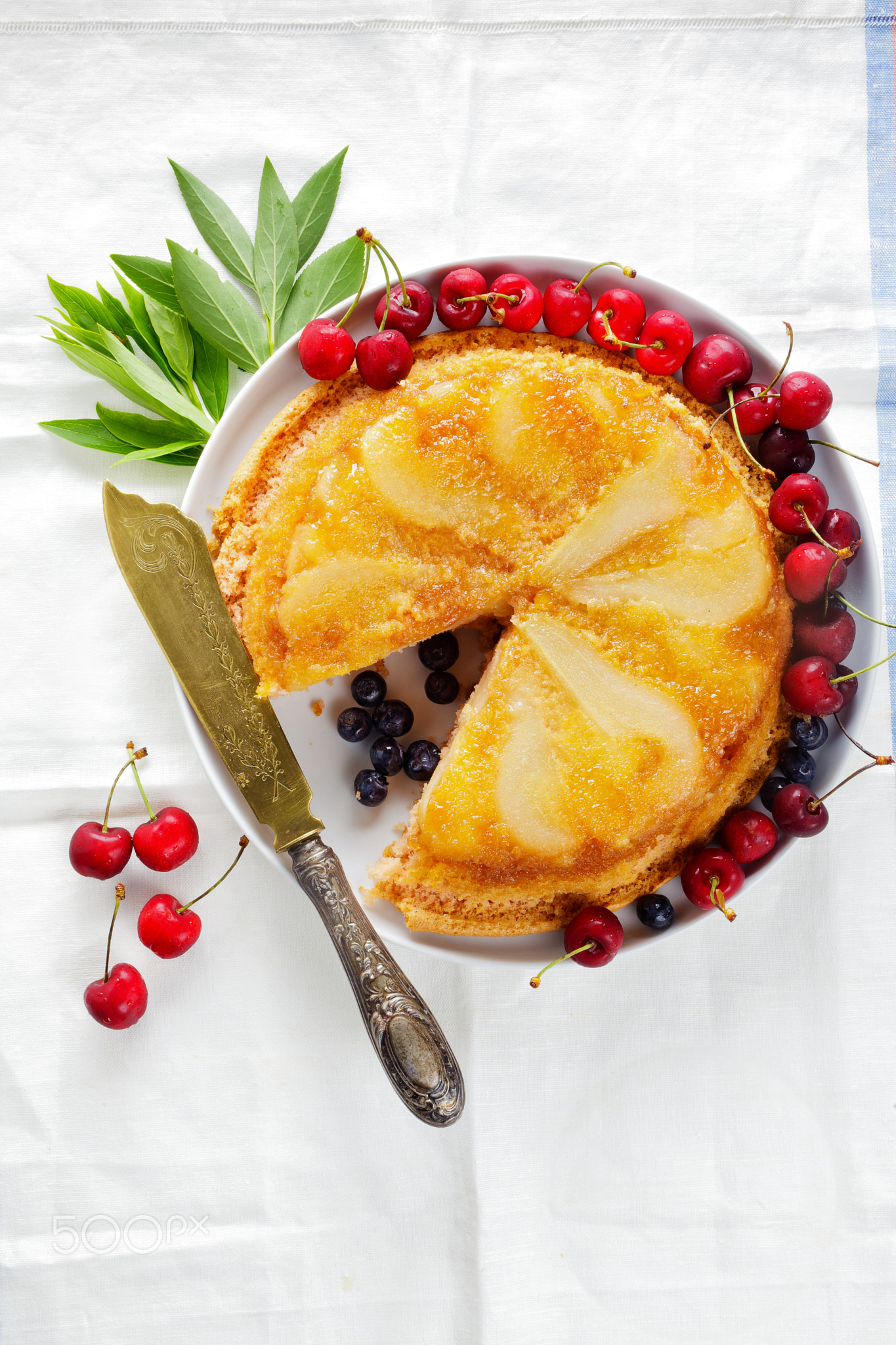 Spiced Pear Upside-Down Cake.