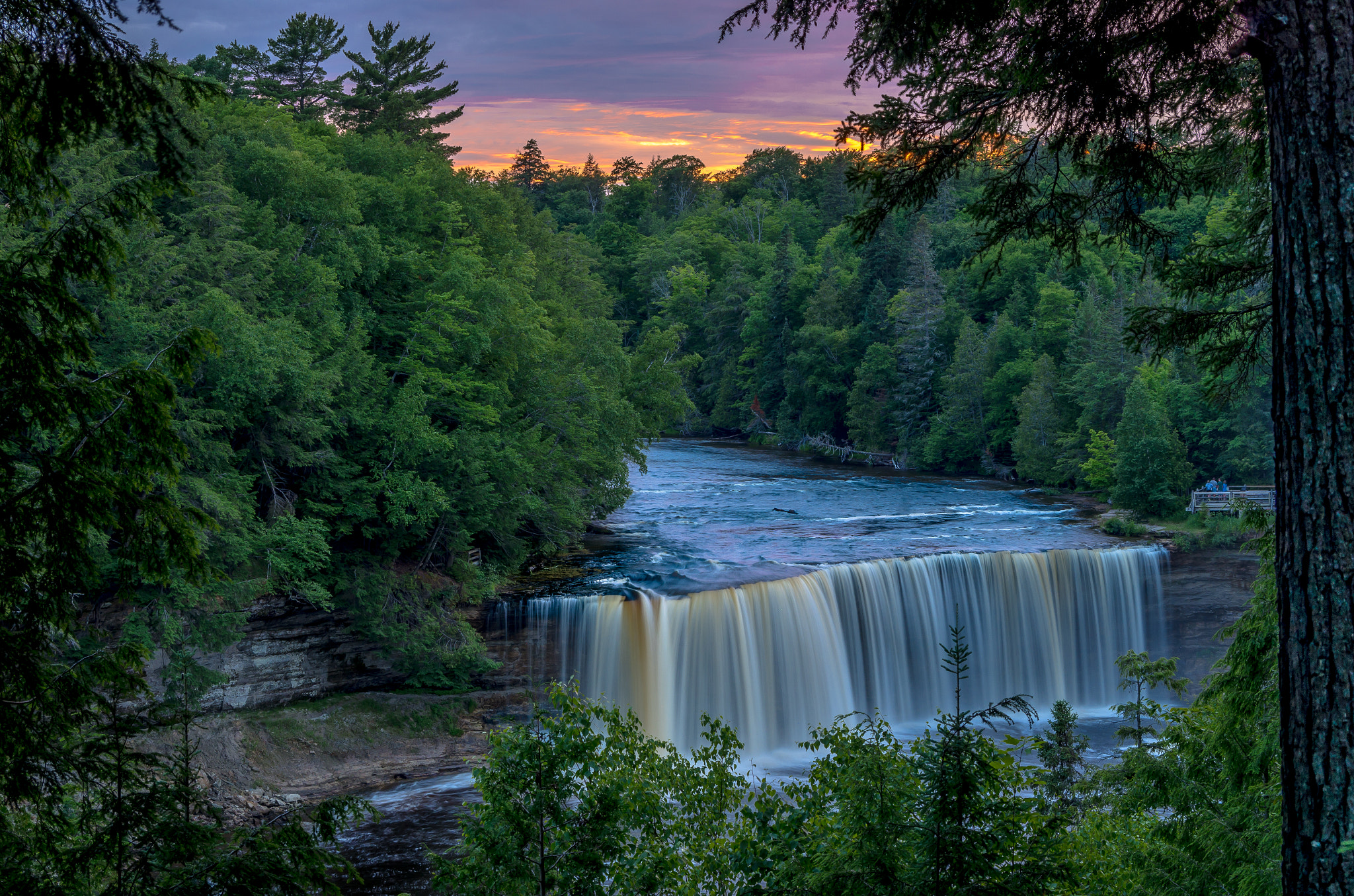 Pentax K-5 IIs sample photo. Tahquamenon falls sunset photography