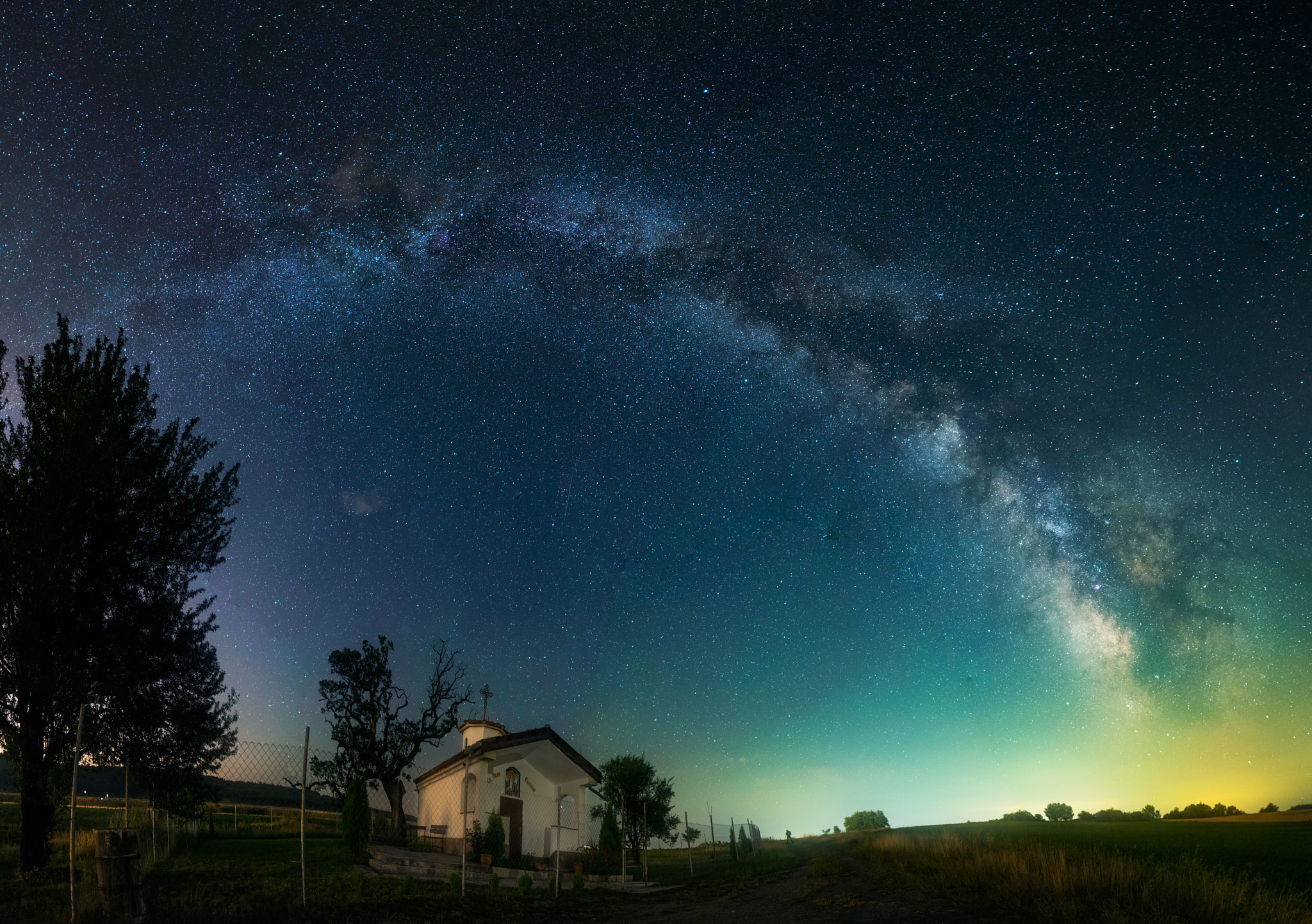 Nikon D750 + Samyang 12mm F2.8 ED AS NCS Fisheye sample photo. Chapel in the night photography