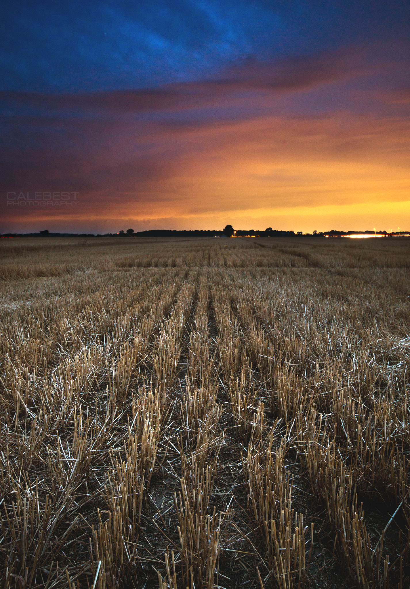 Sony SLT-A77 + Sigma AF 10-20mm F4-5.6 EX DC sample photo. Wheat rows after sunset photography