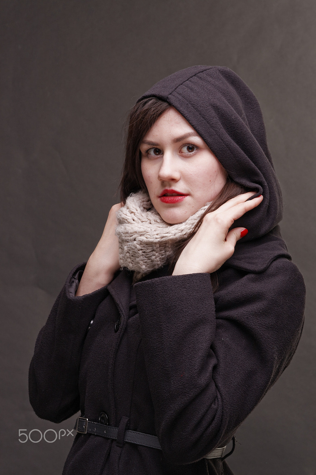 Sigma 17-70mm F2.8-4 DC Macro OS HSM sample photo. Hooded young woman photography