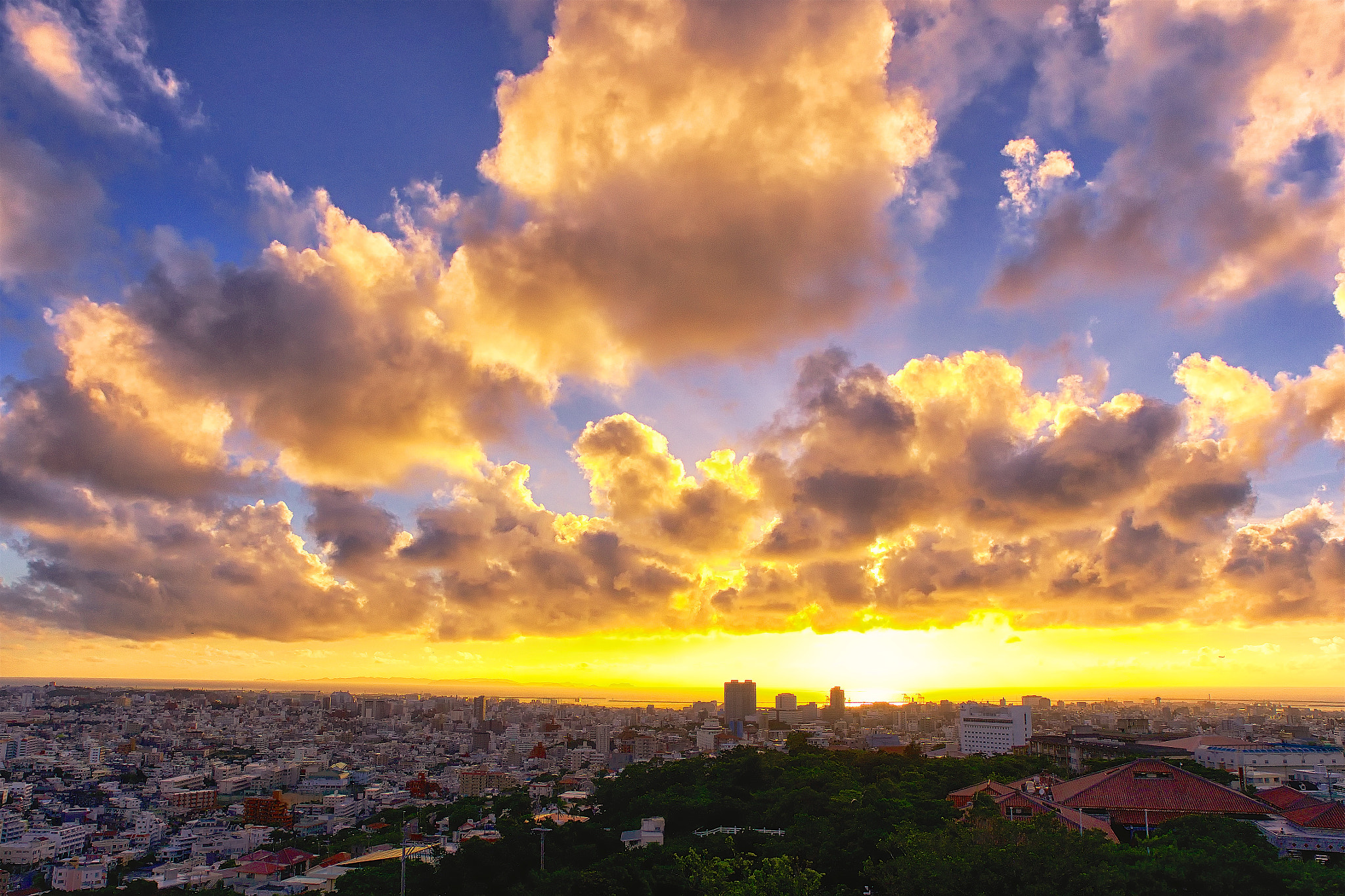 OLYMPUS DIGITAL 12-60mm Lens sample photo. Sunset views from shuri castle park. photography