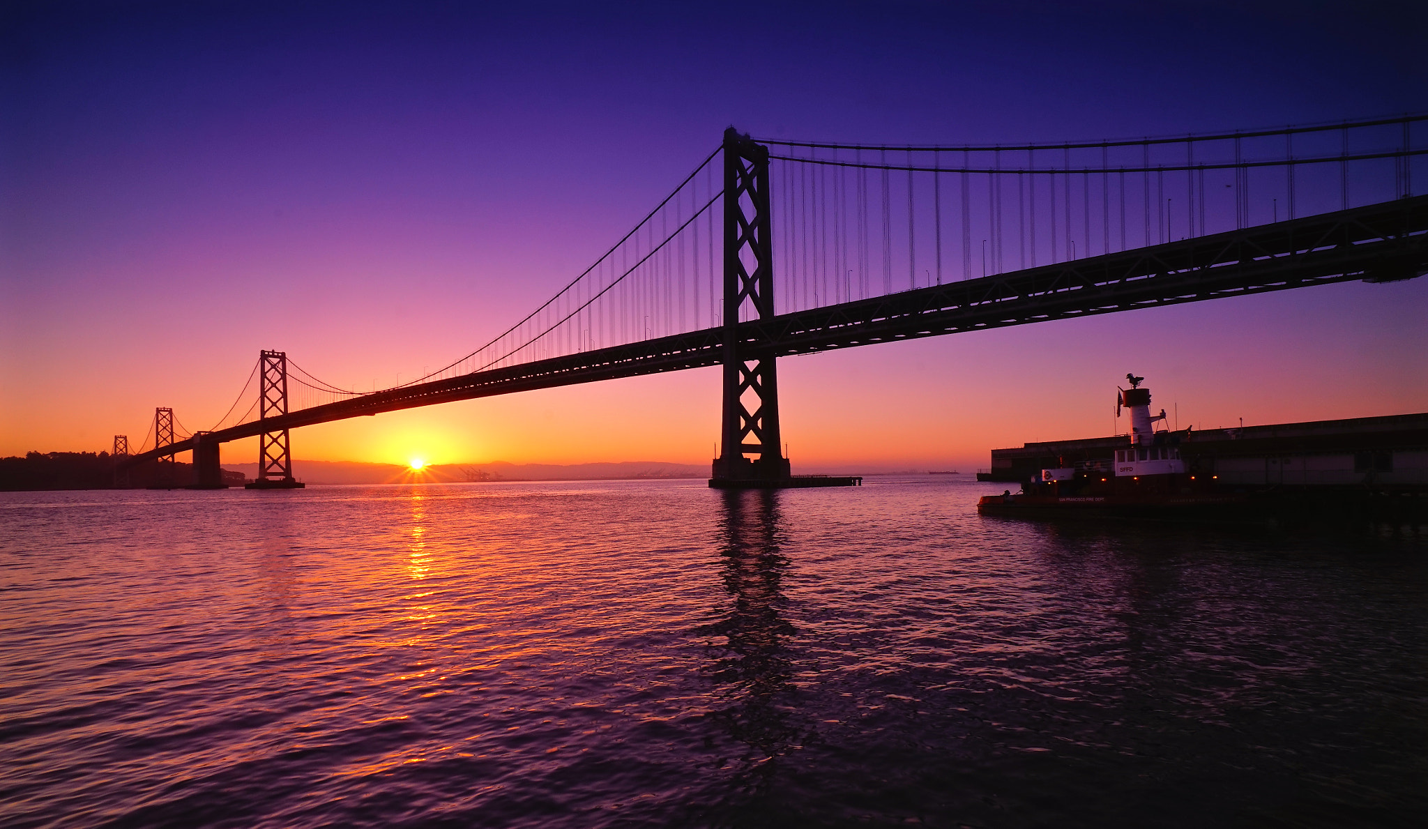 Sony a7R + Sony E 10-18mm F4 OSS sample photo. Bay bridge sunrise photography