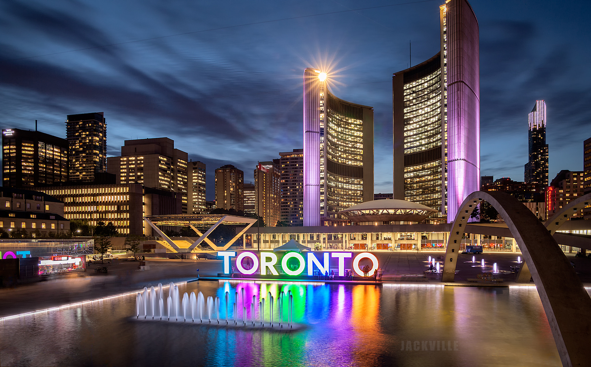 Canon EF 20-35mm f/2.8L sample photo. Colorful toronto city hall photography