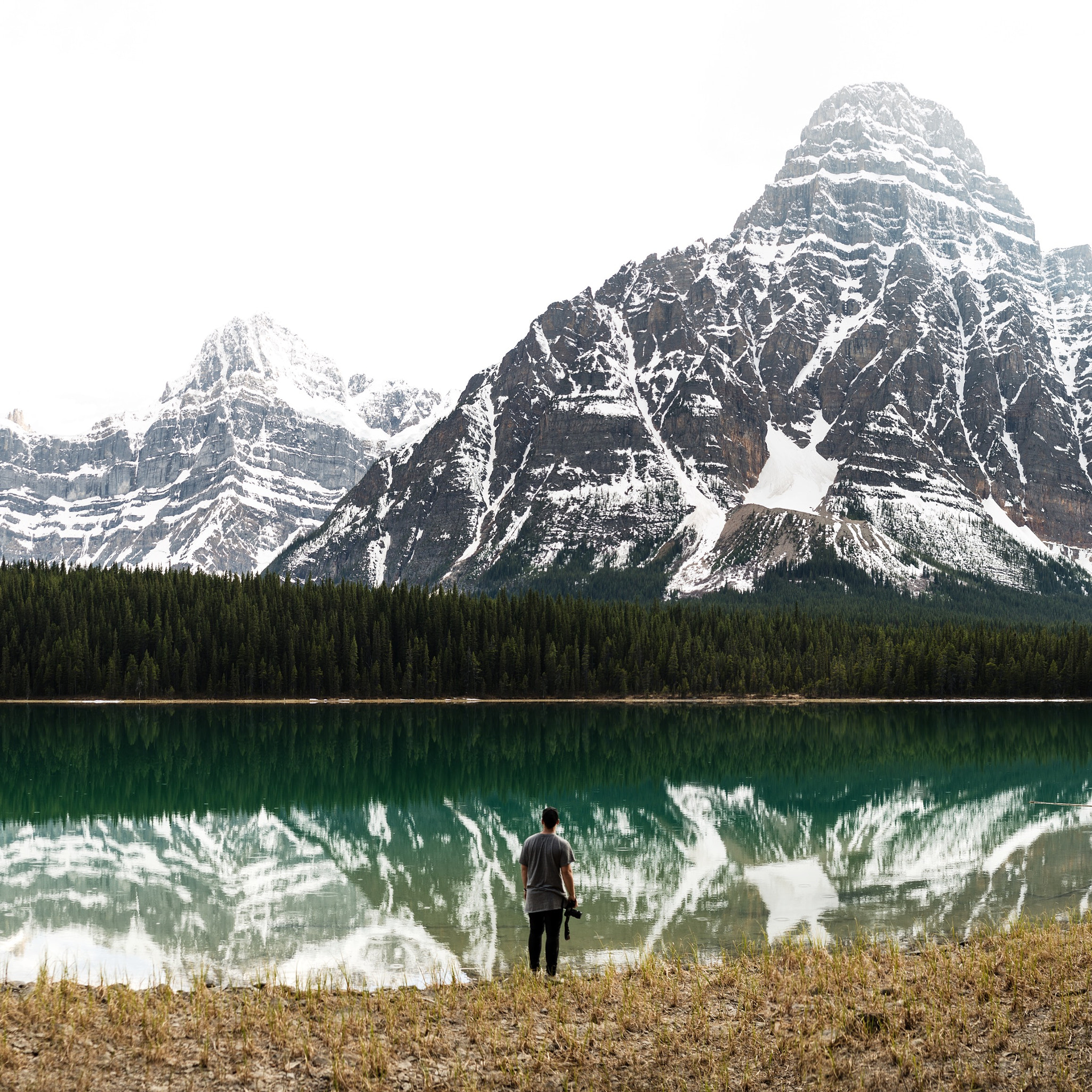 Nikon D4 + Sigma 35mm F1.4 DG HSM Art sample photo. Waterfowl lakes. mt chephren & white pyramid. icefields parkway. alberta. photography