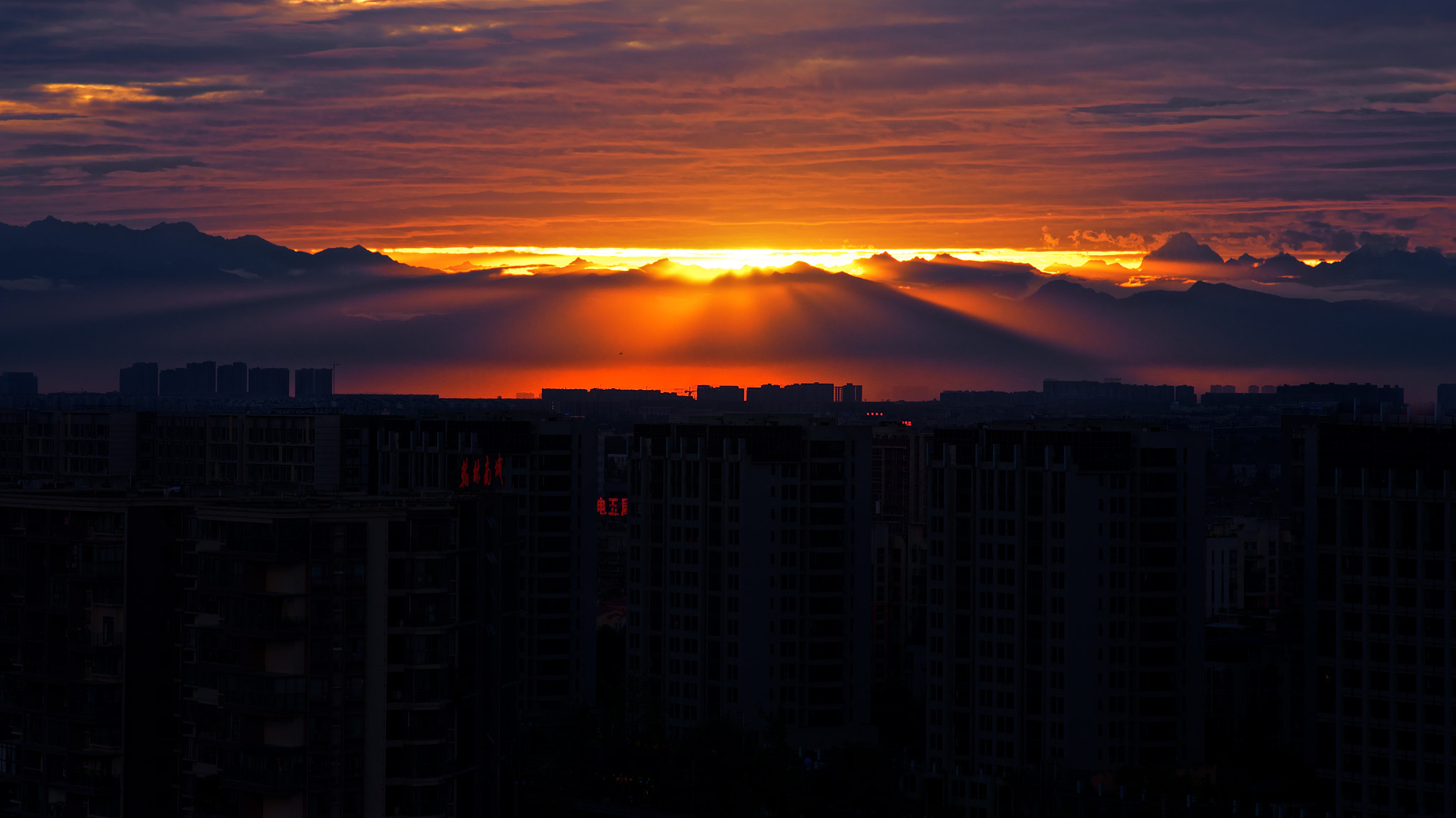 Pentax K-5 sample photo. Sunset in chengdu china photography