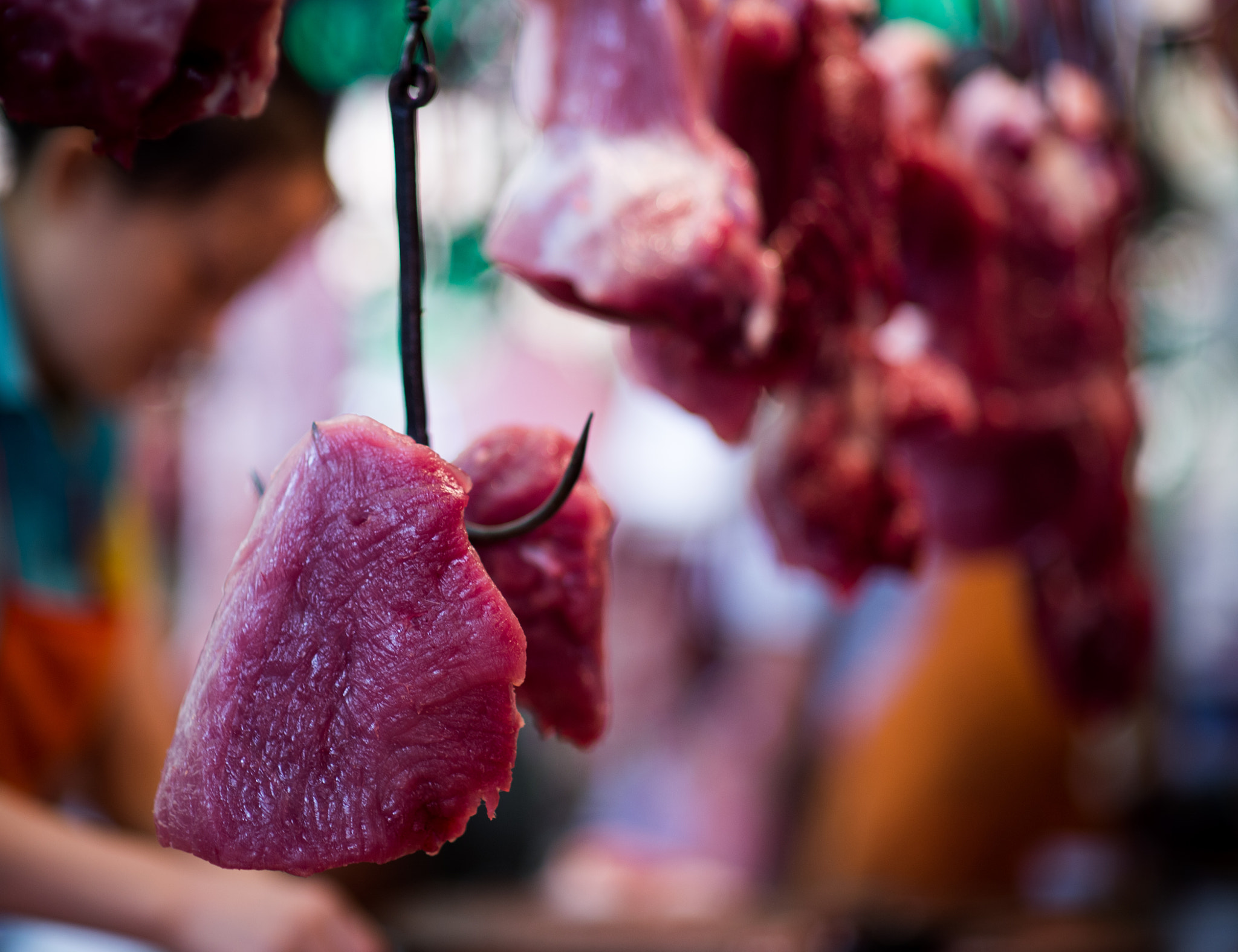 Nikon Df + Sigma 85mm F1.4 EX DG HSM sample photo. Baited (butchers) hook - fishing for customers photography