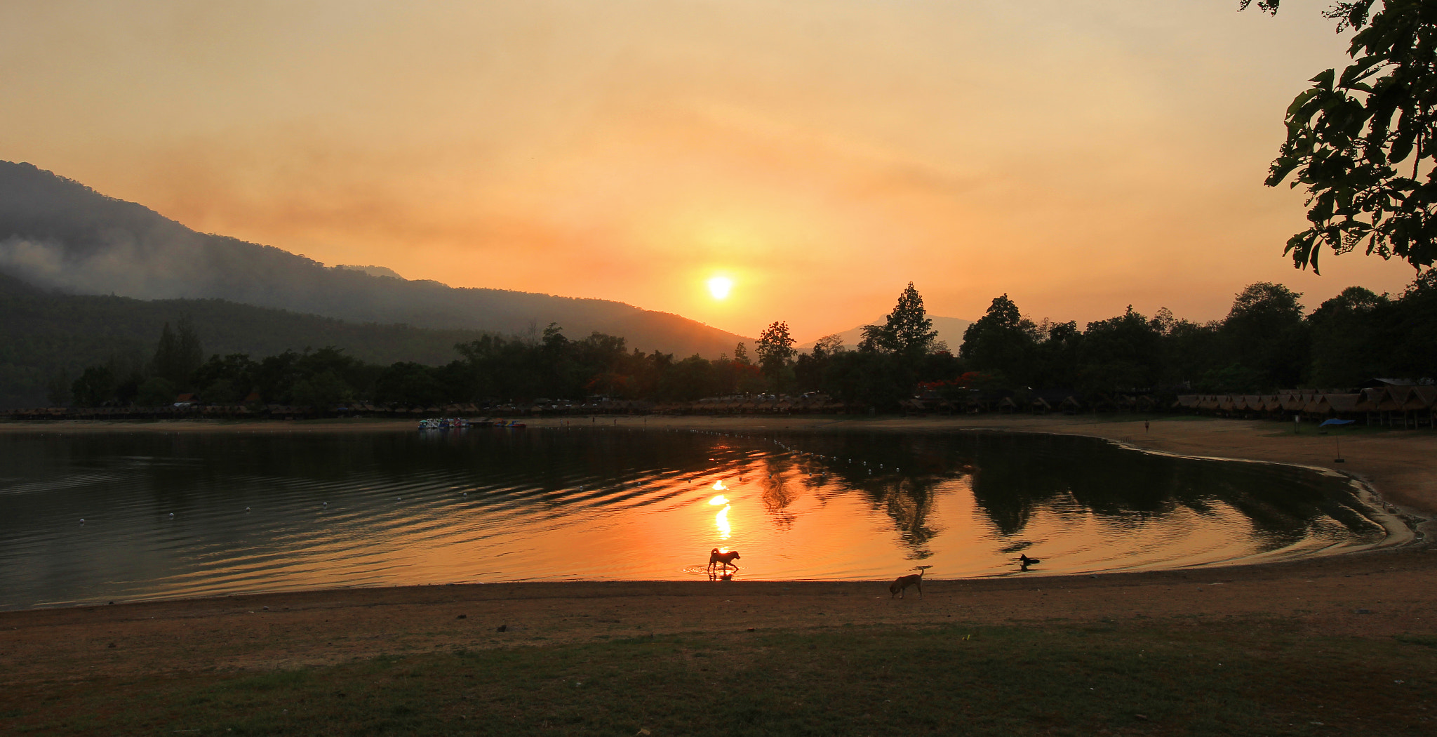 Canon EOS 60D + Canon EF 300mm f/2.8L sample photo. Sunset at huay teung tao lake - new friends photography
