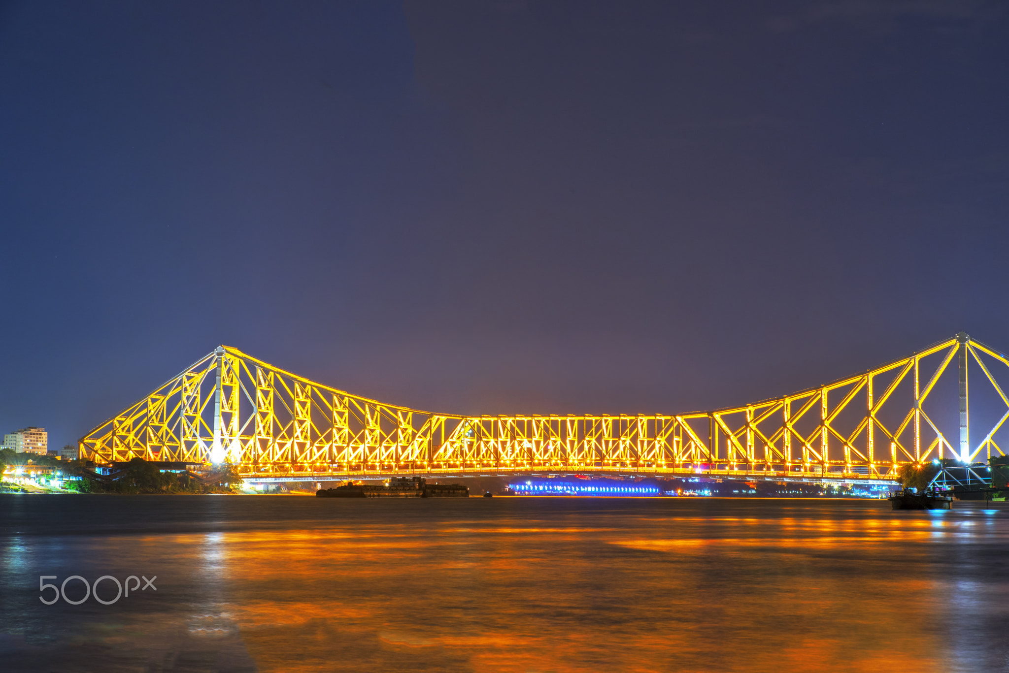 Night view of Howrah Bridge