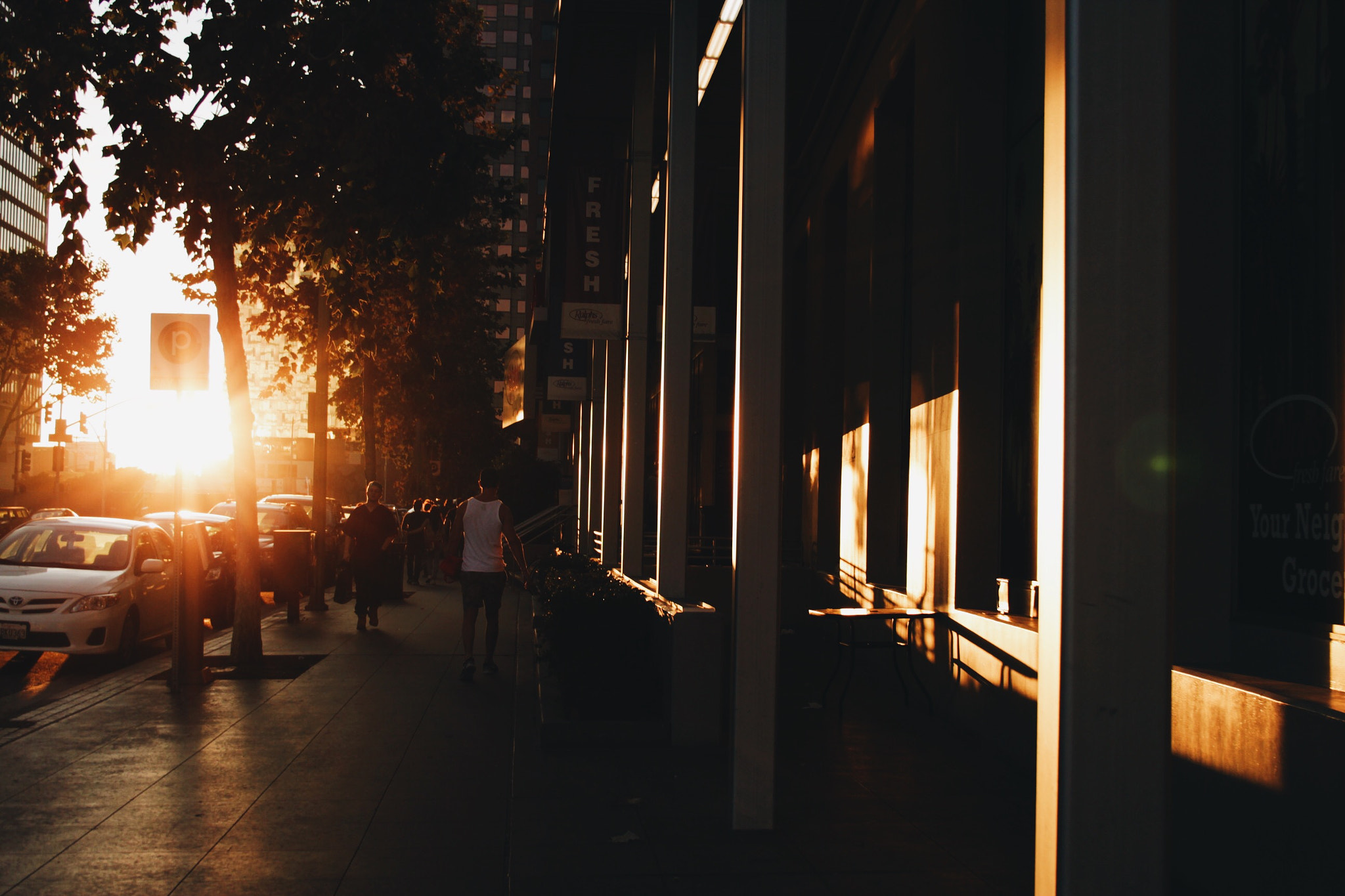 Canon EF-S 18-55mm F3.5-5.6 II sample photo. 8pm sunset, downtown la photography