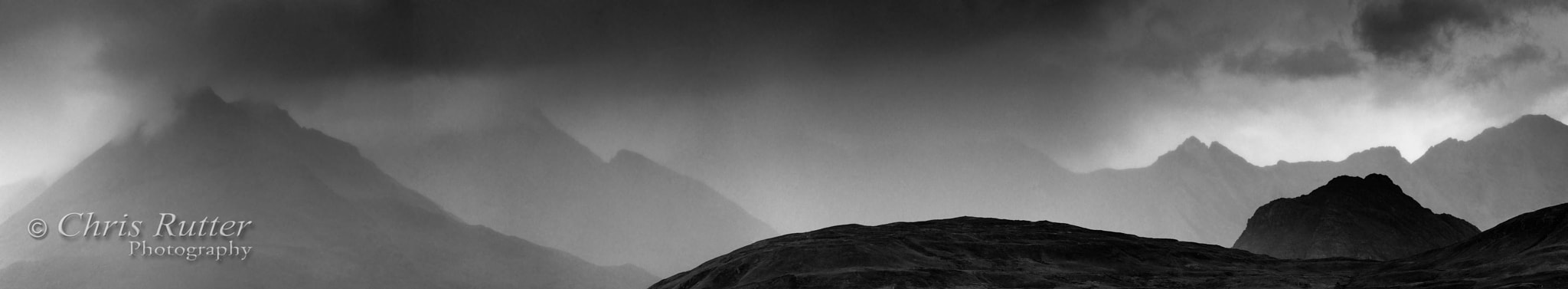 Nikon D800 sample photo. Storm over the cuillin, panorama photography