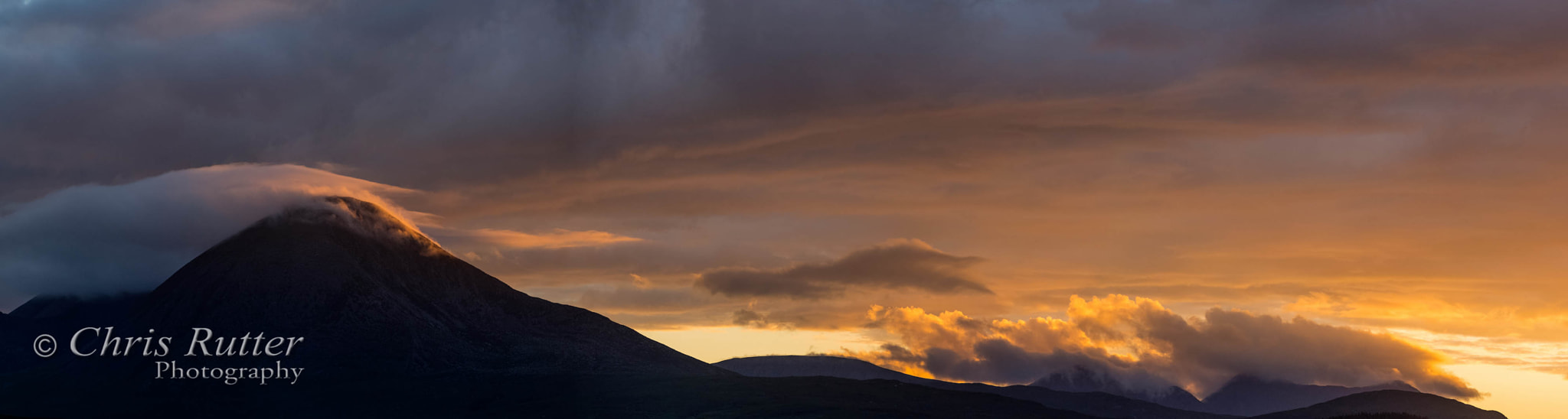 Nikon D600 + Sigma 70-200mm F2.8 EX DG OS HSM sample photo. Sunset over beinn na caillich, isle of skye photography