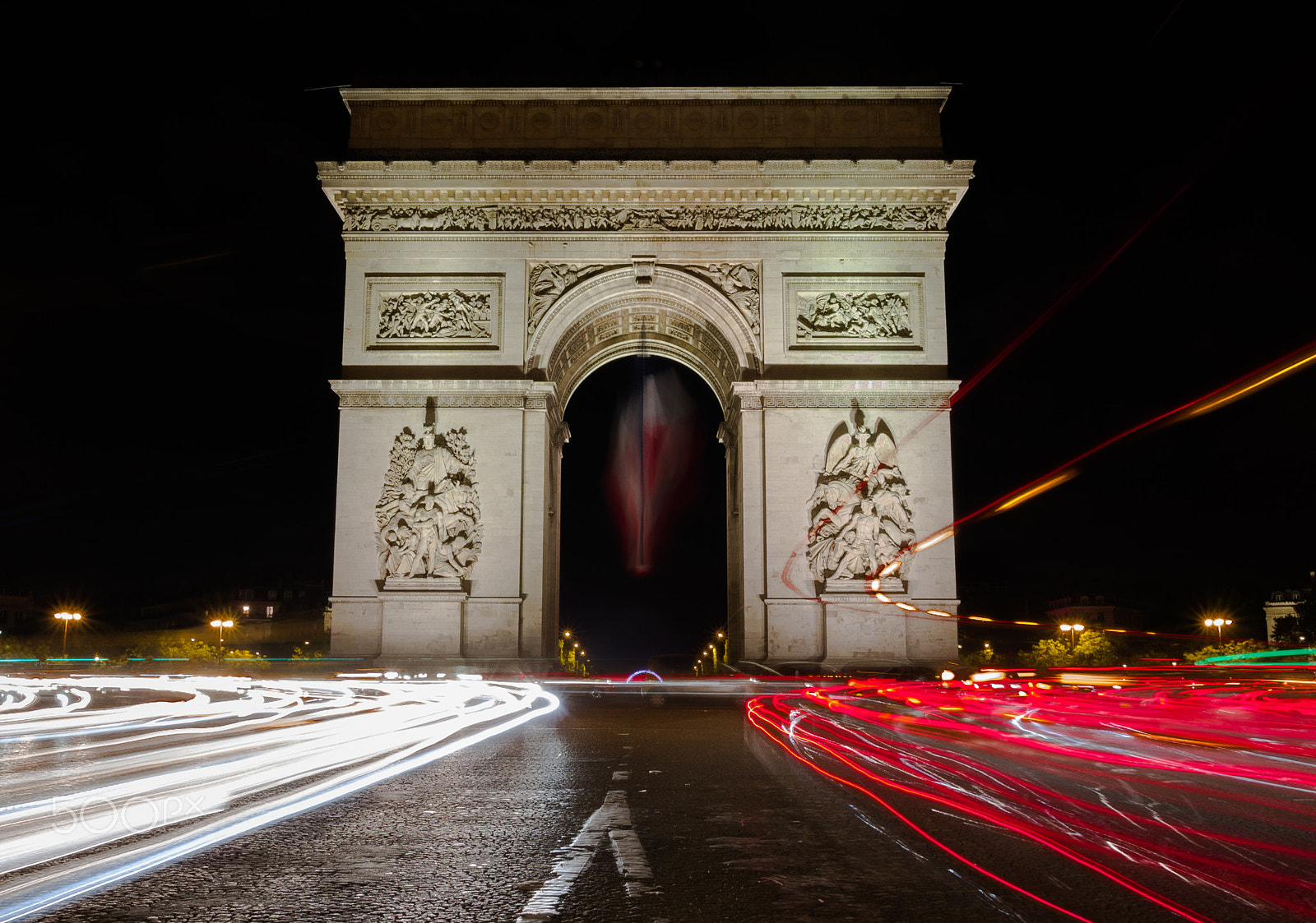 Canon EOS 40D + Sigma 10-20mm F3.5 EX DC HSM sample photo. Arc de triomphe at night photography