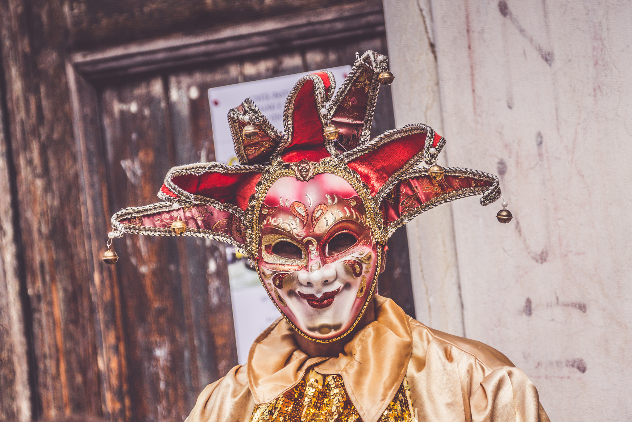 Sony 70-300mm F4.5-5.6 G SSM sample photo. Man performing with venician mask photography