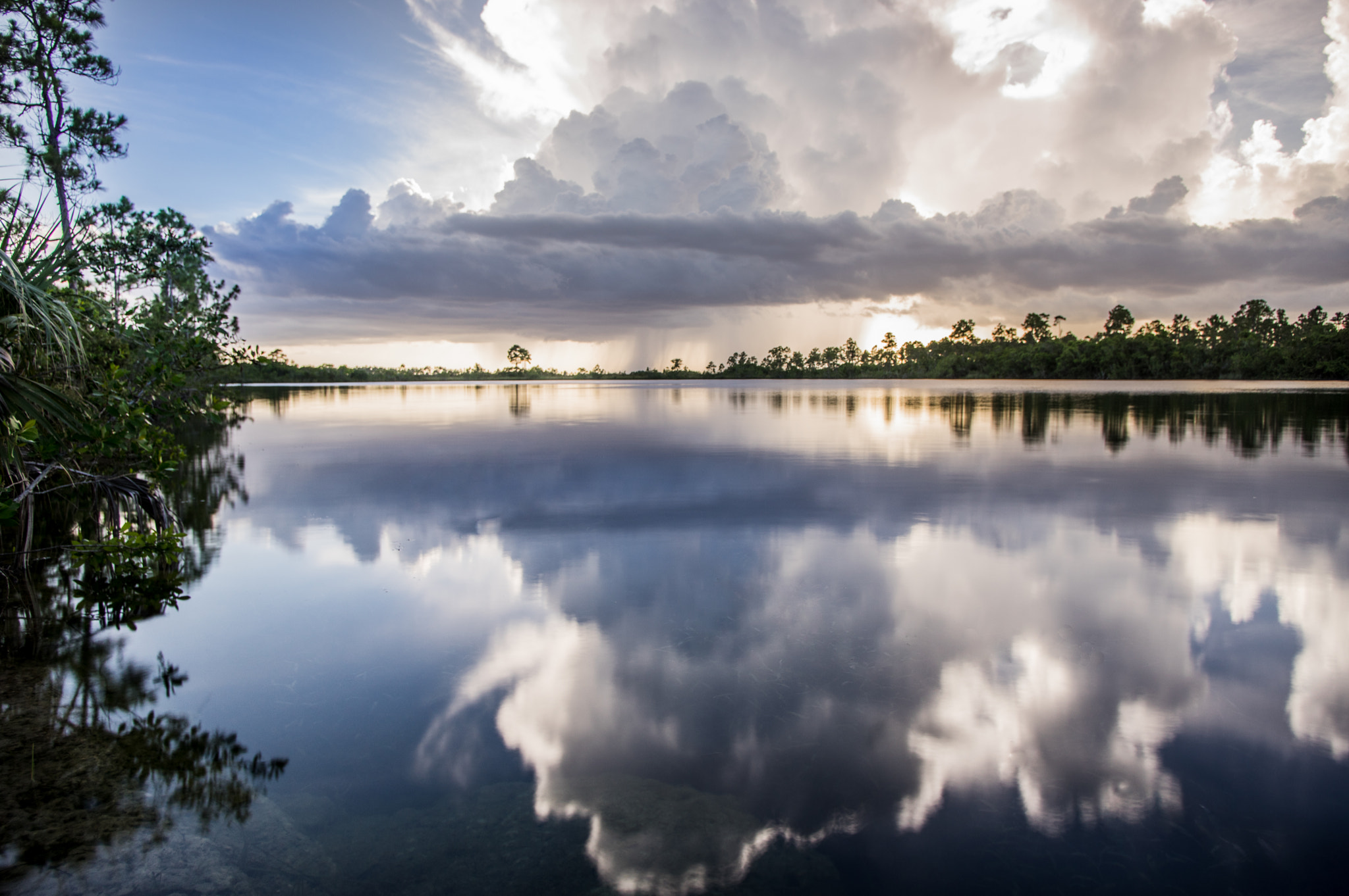 Pentax K-3 sample photo. Everglades sunset and rainstorm photography