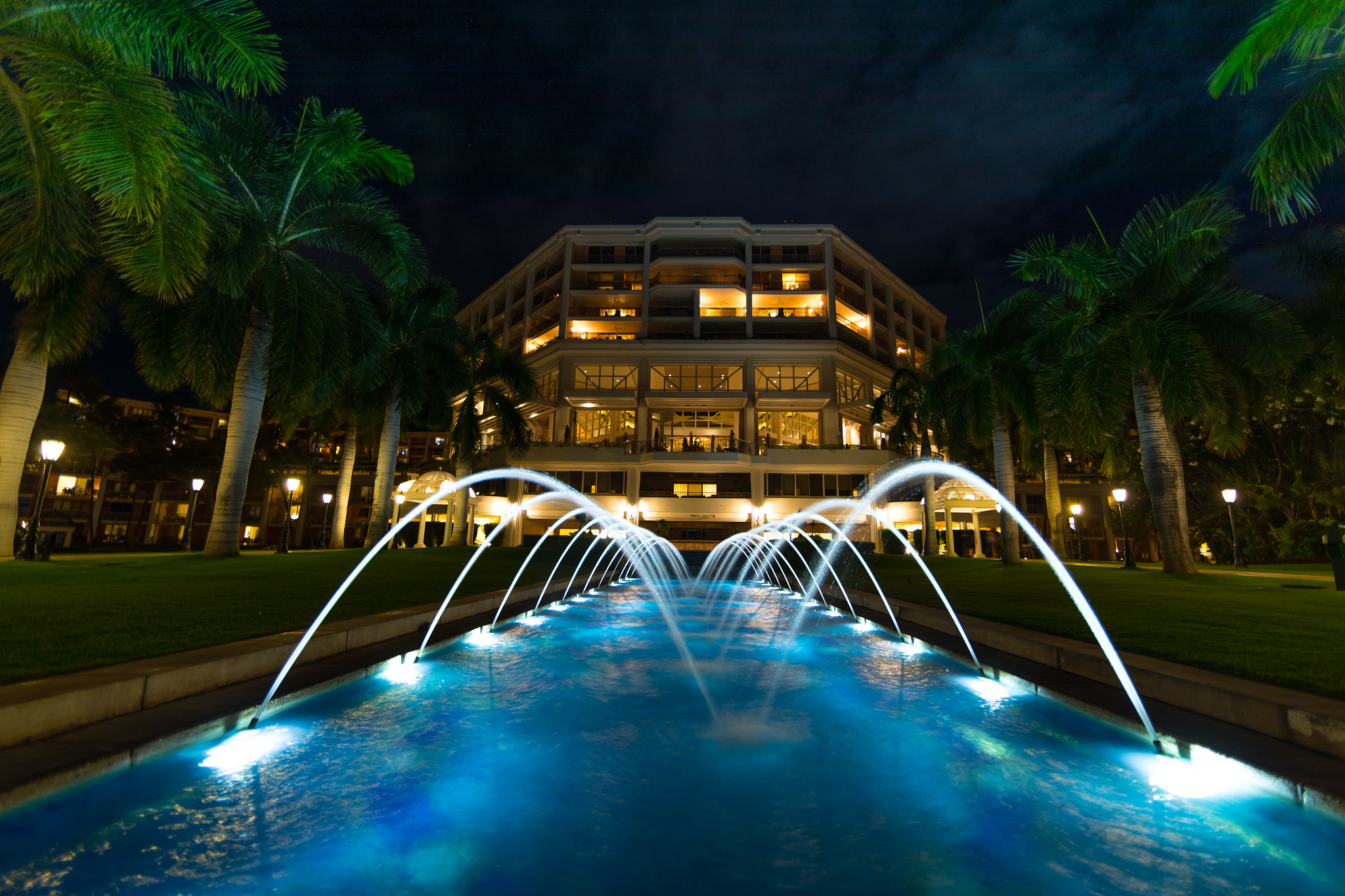 Canon EF 14mm F2.8L II USM sample photo. Closer night shot of napua tower photography