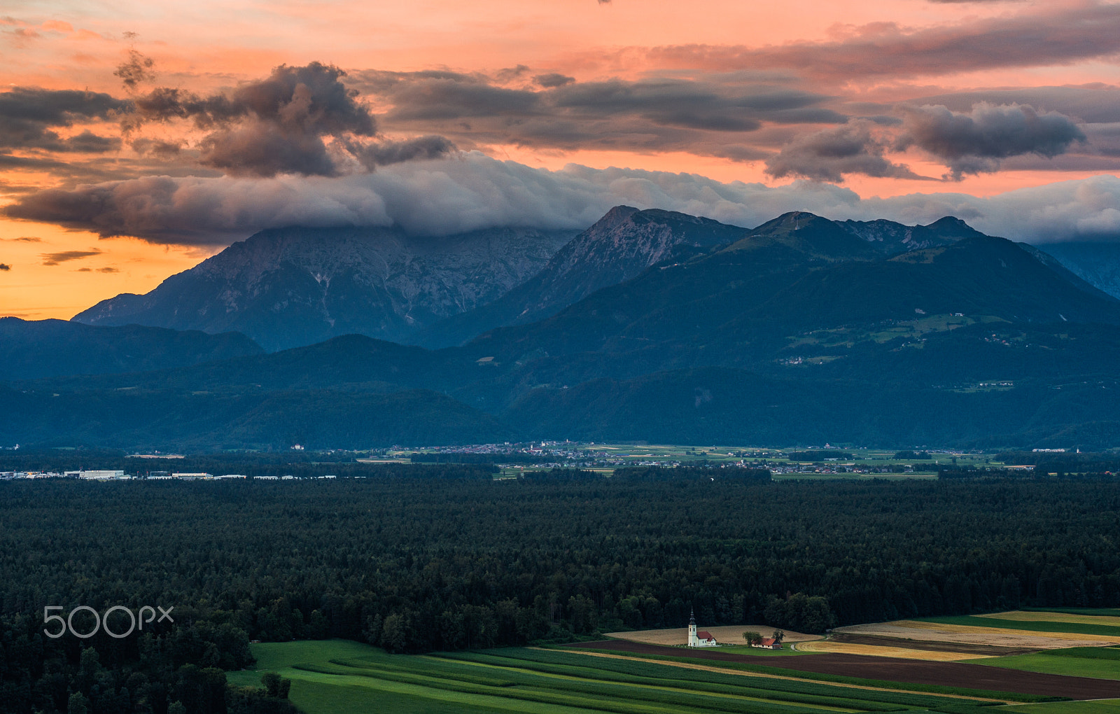 Nikon D7200 + AF Nikkor 50mm f/1.8 sample photo. Sunset over kamnik-savinja alps in slovenia photography