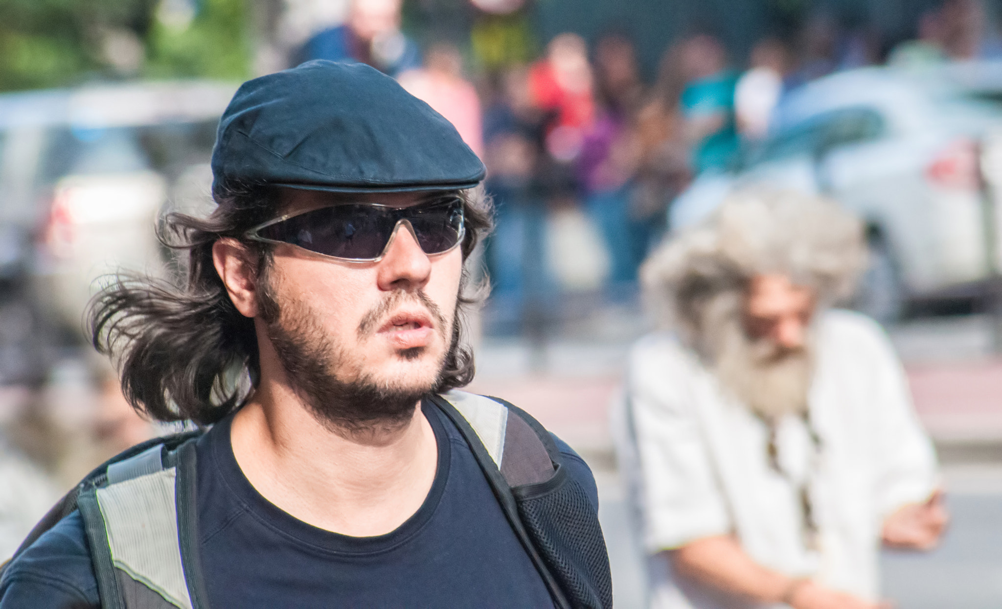 Nikon D300 + Tamron SP 70-300mm F4-5.6 Di VC USD sample photo. Man walking over paulista avenue photography