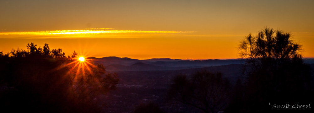 Olympus E-30 + OLYMPUS 14-54mm Lens sample photo. Sunset viewed from anslie mountain, canberra photography