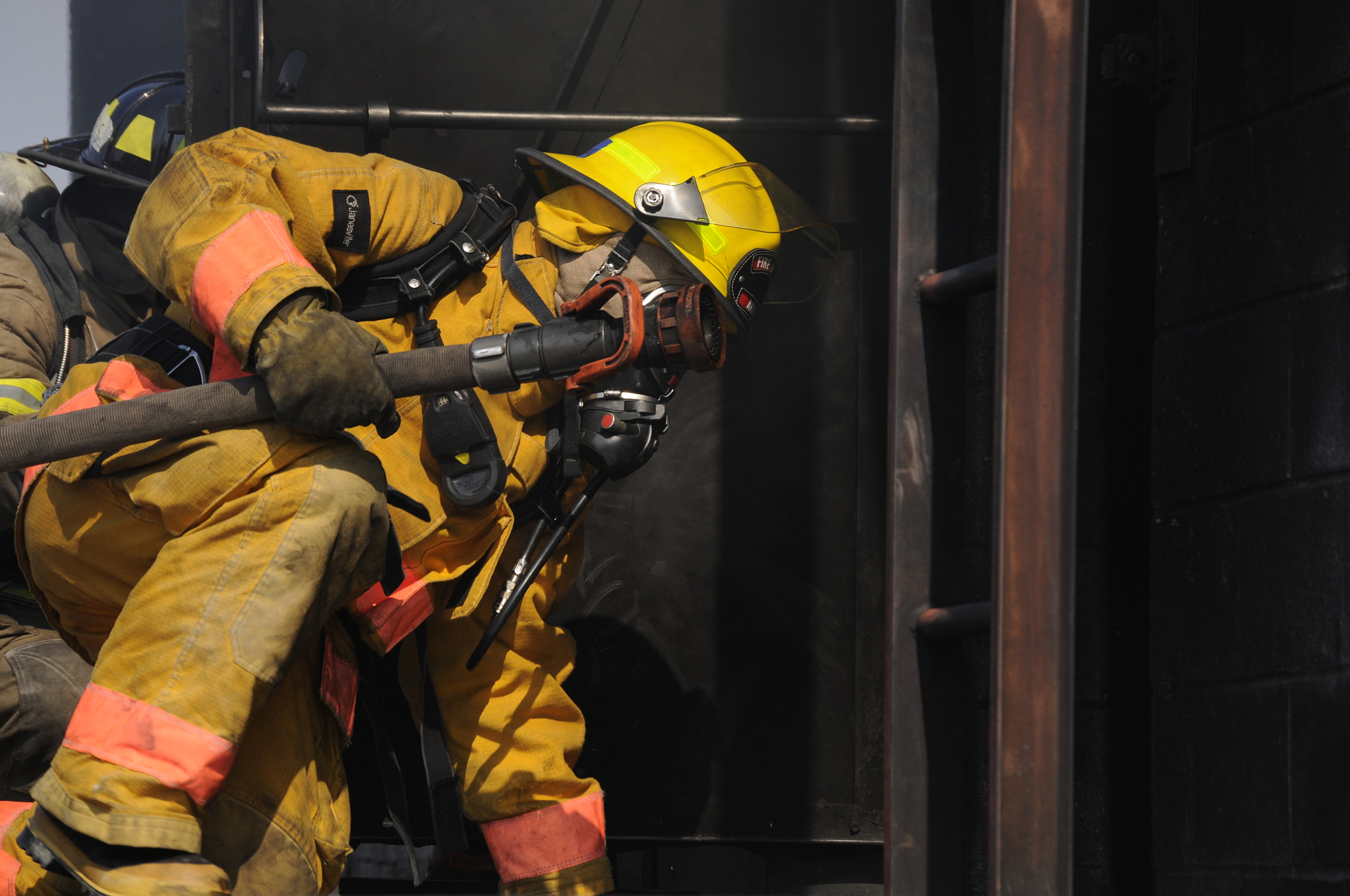 Nikon D300S sample photo. Firefighter training photography