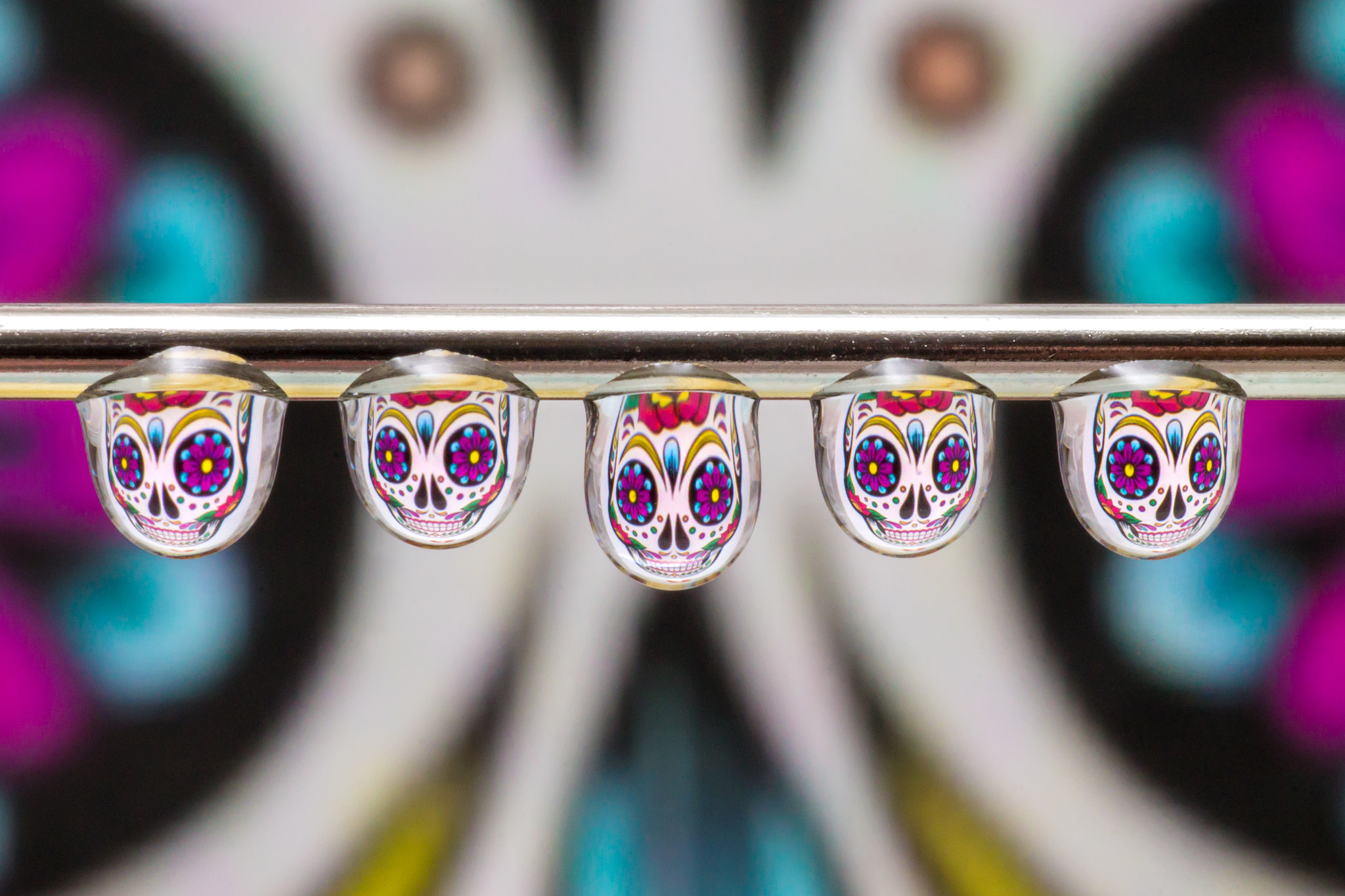 Tamron SP AF 90mm F2.8 Di Macro sample photo. Candy skull refraction photography