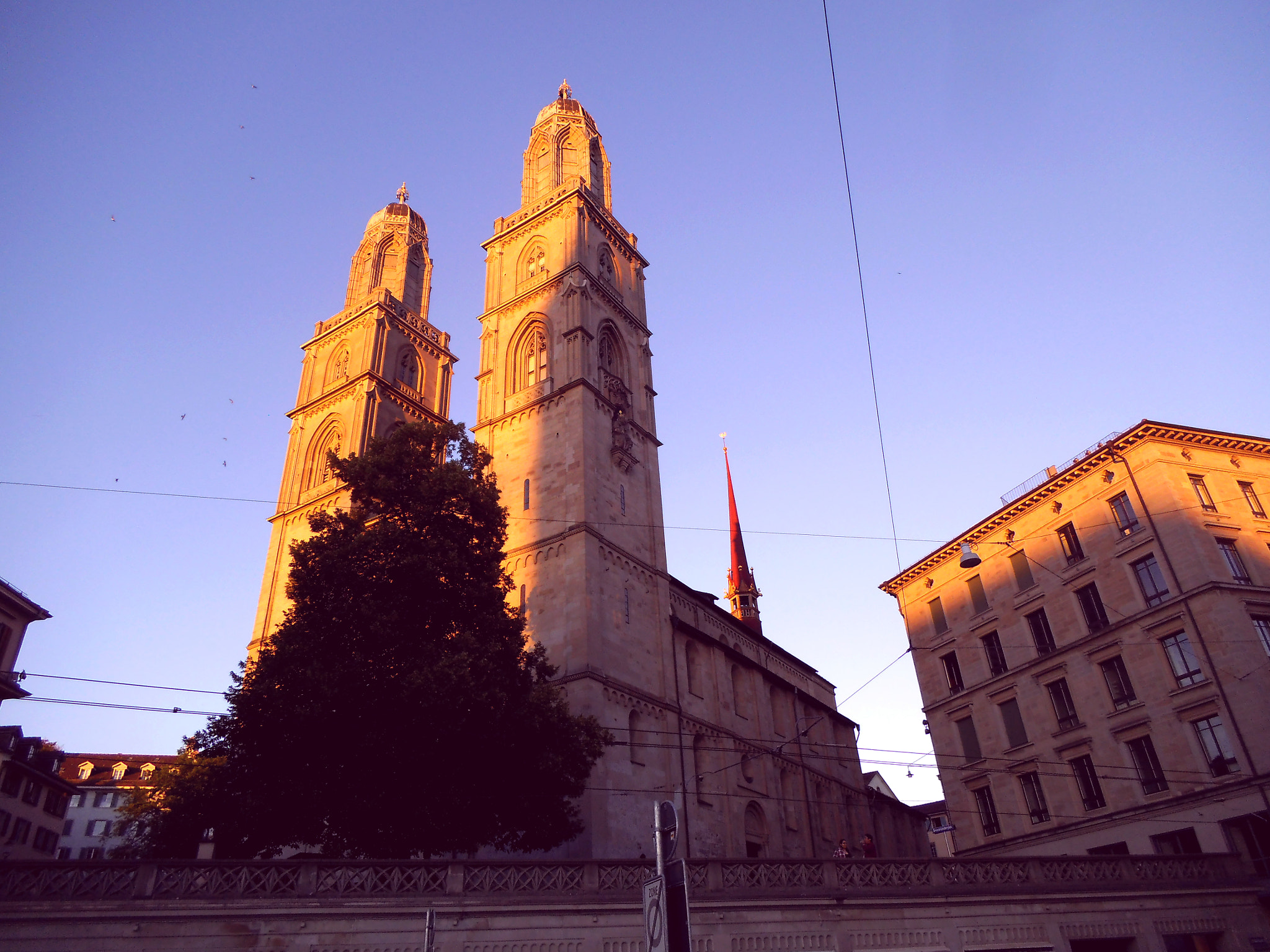 Fujifilm FinePix JZ250/JZ260 sample photo. Zurich grossmuenster on sunset photography