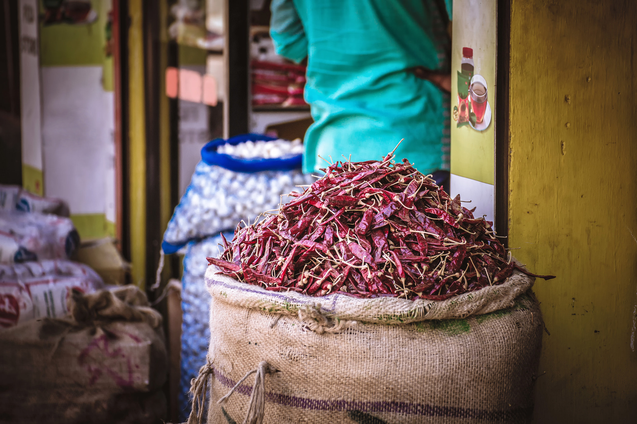 Sony a99 II + Tamron SP 70-300mm F4-5.6 Di USD sample photo. A bag of red hot chilli pepper photography