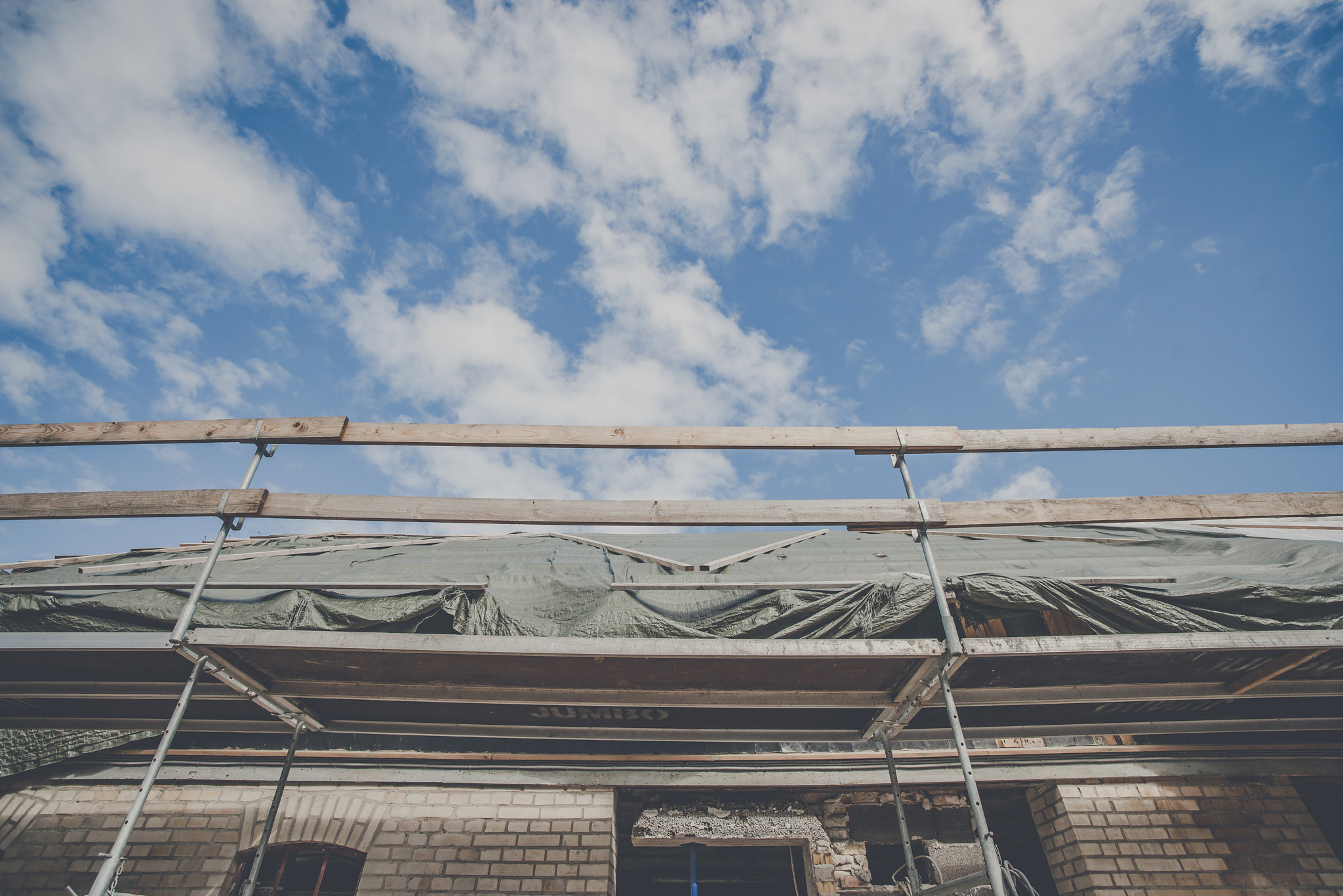 Scaffolding at a house improvement