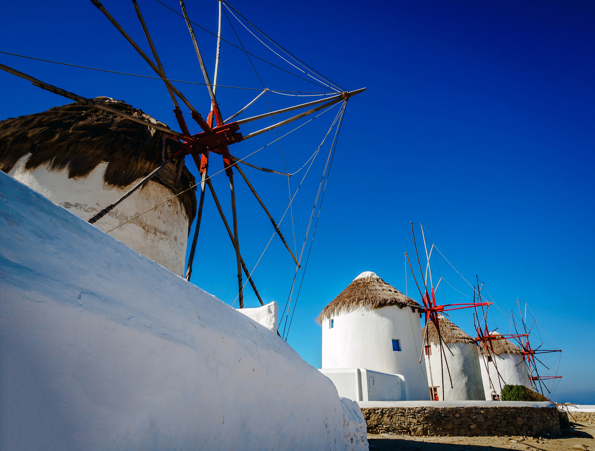 Olympus OM-D E-M10 + OLYMPUS M.12-50mm F3.5-6.3 sample photo. Mykonos - windmills 07 photography