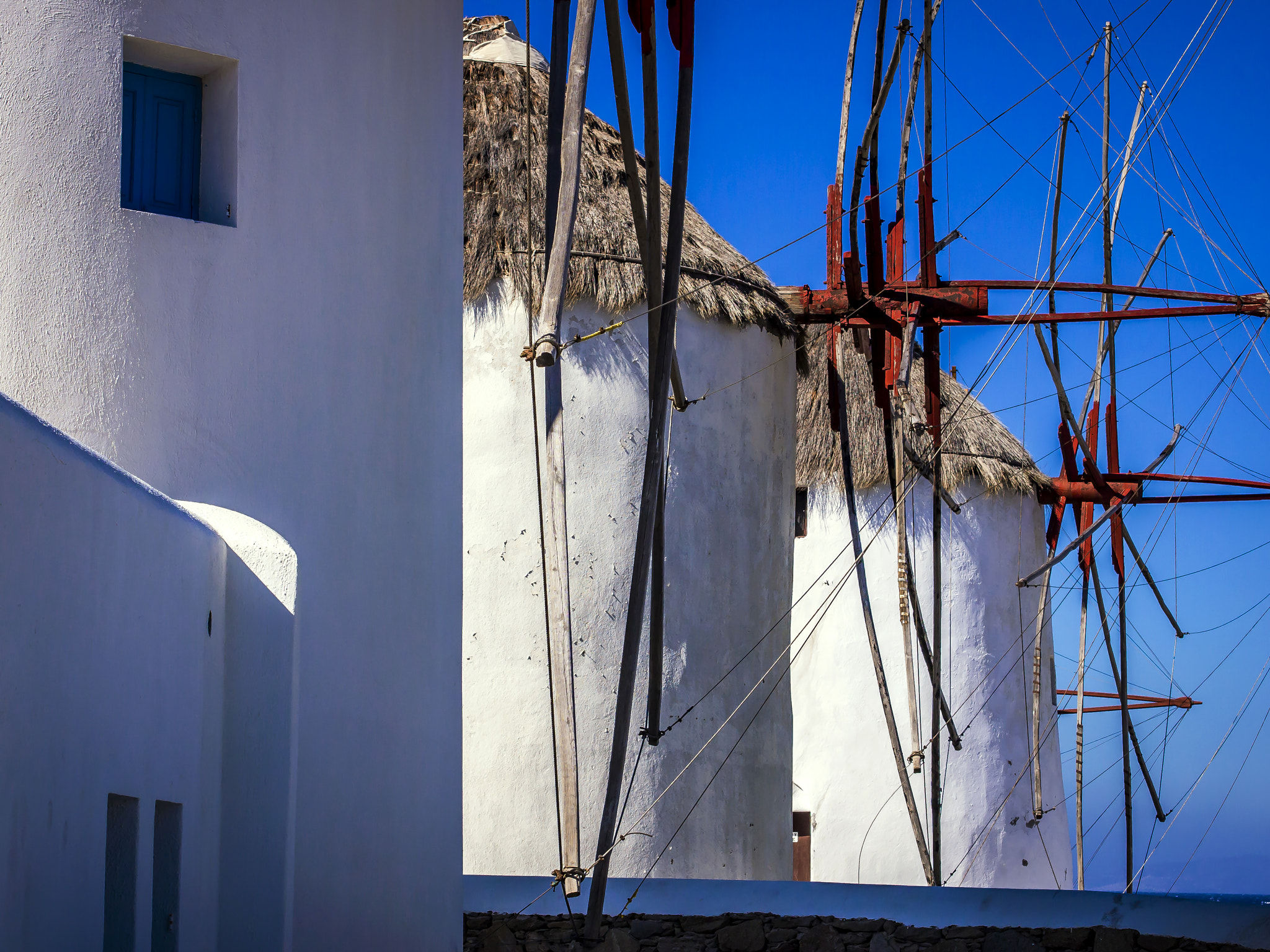 Olympus PEN E-PM1 + Olympus M.Zuiko Digital 45mm F1.8 sample photo. Mykonos - windmills 01 photography