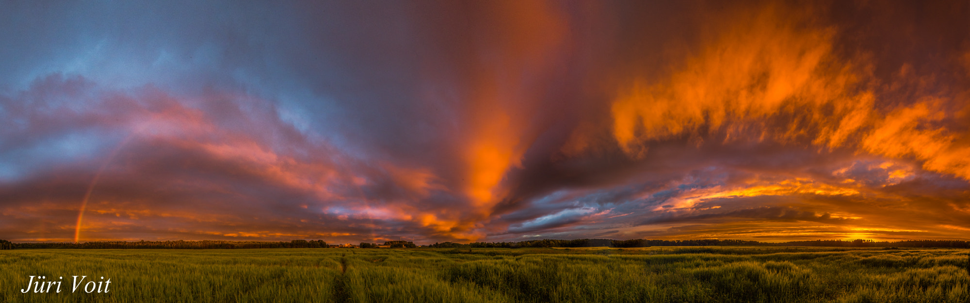 Pentax K-50 + A Series Lens sample photo. Sunset with rainbow photography