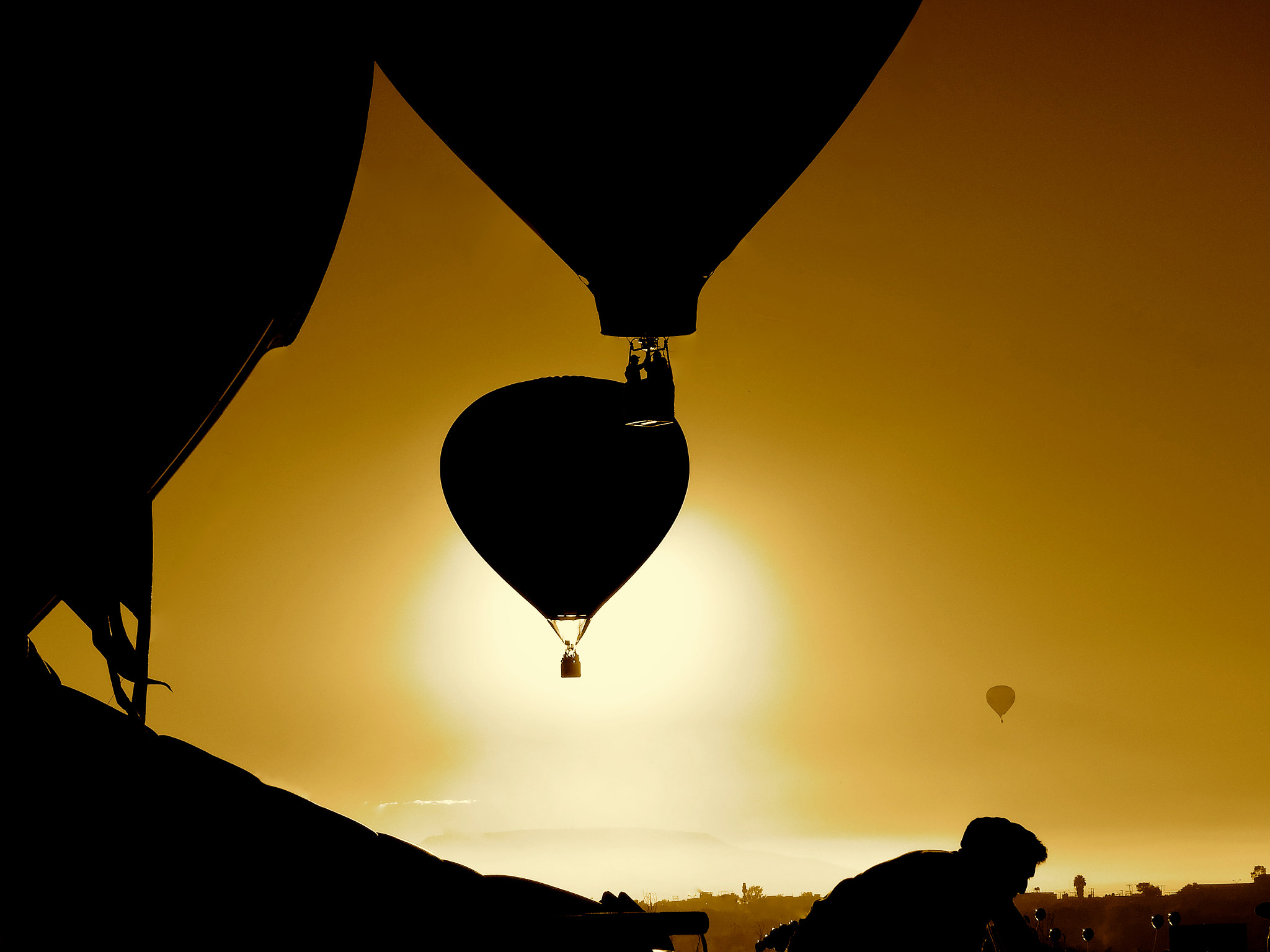 Sony DSC-TX200 sample photo. Hot air balloon at sunrise photography