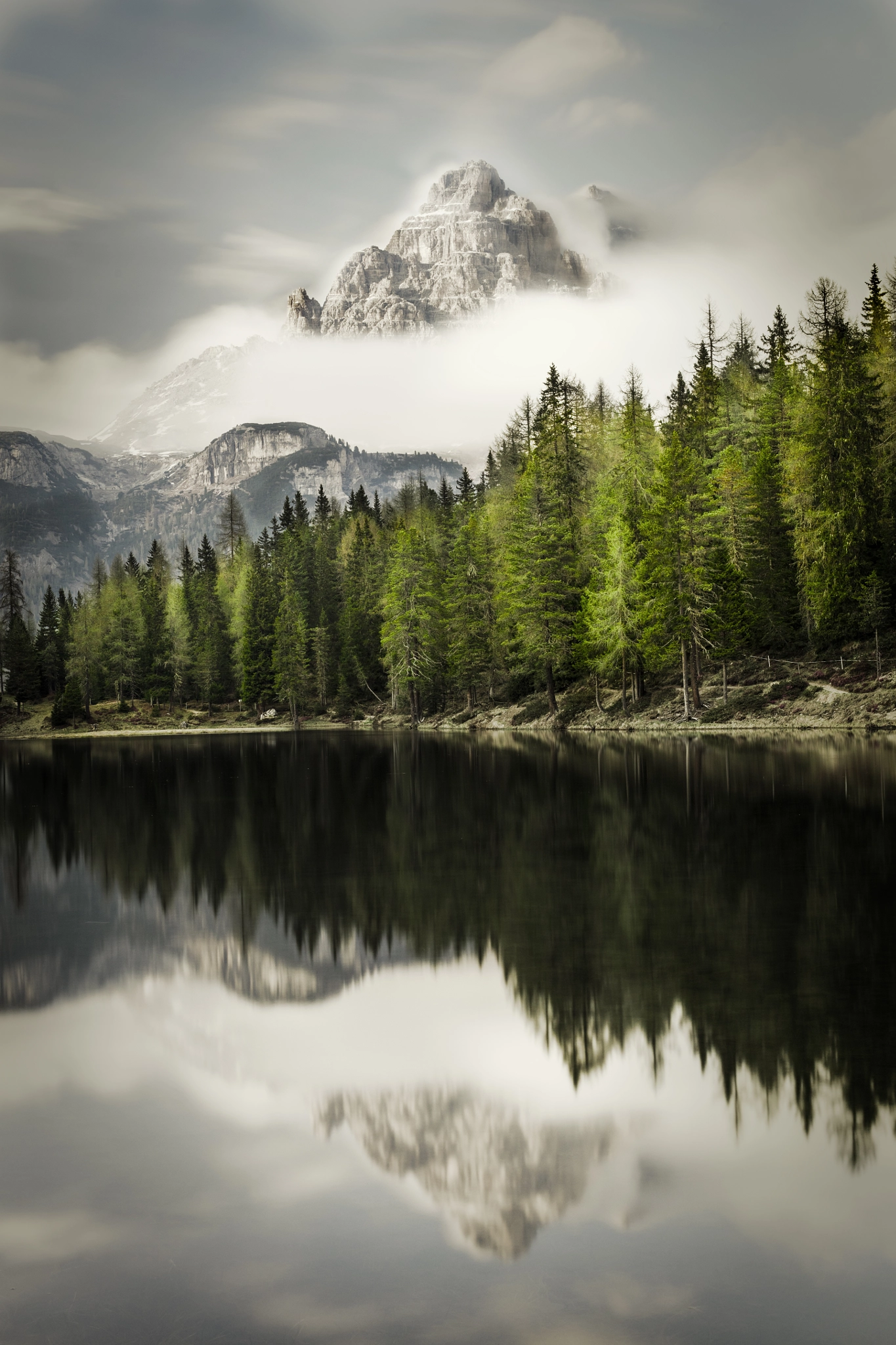 Sigma 50mm F1.4 EX DG HSM sample photo. Idyllic view of the forest and a mountain lake. photography