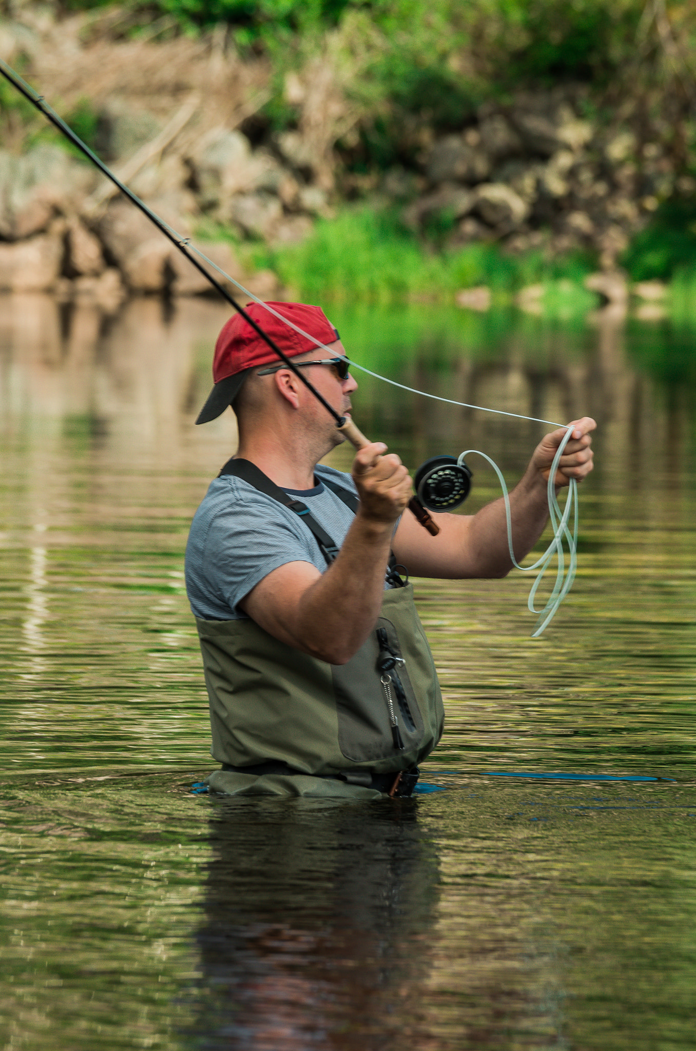 Pentax K-5 II + Sigma 70-300mm F4-5.6 DG OS sample photo. Fishing in the river photography