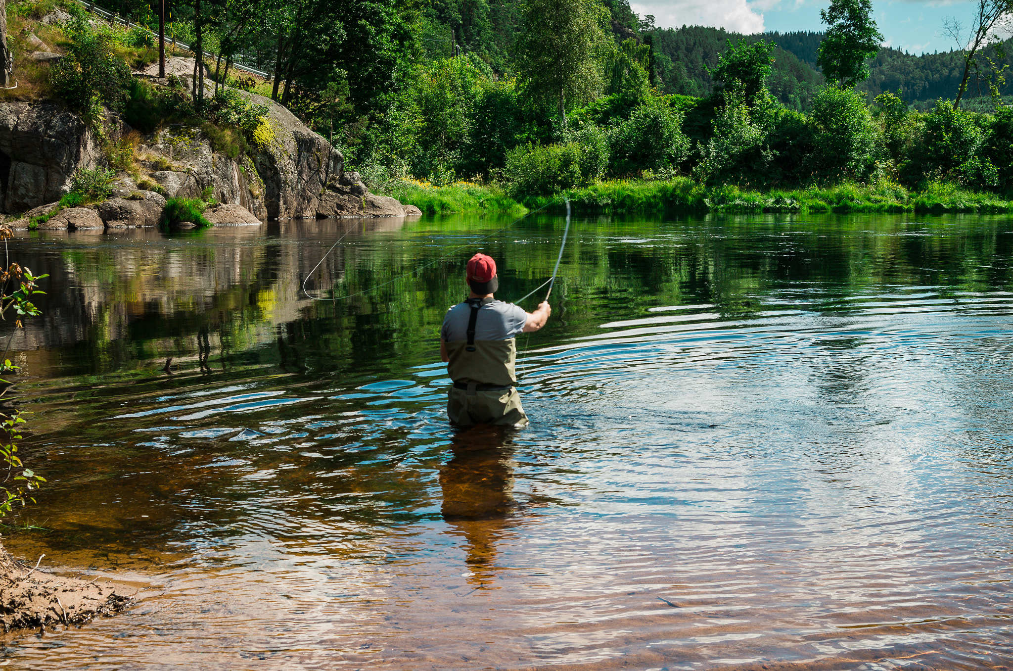 Pentax K-5 II + Tamron AF 28-75mm F2.8 XR Di LD Aspherical (IF) sample photo. Fishing in the river photography