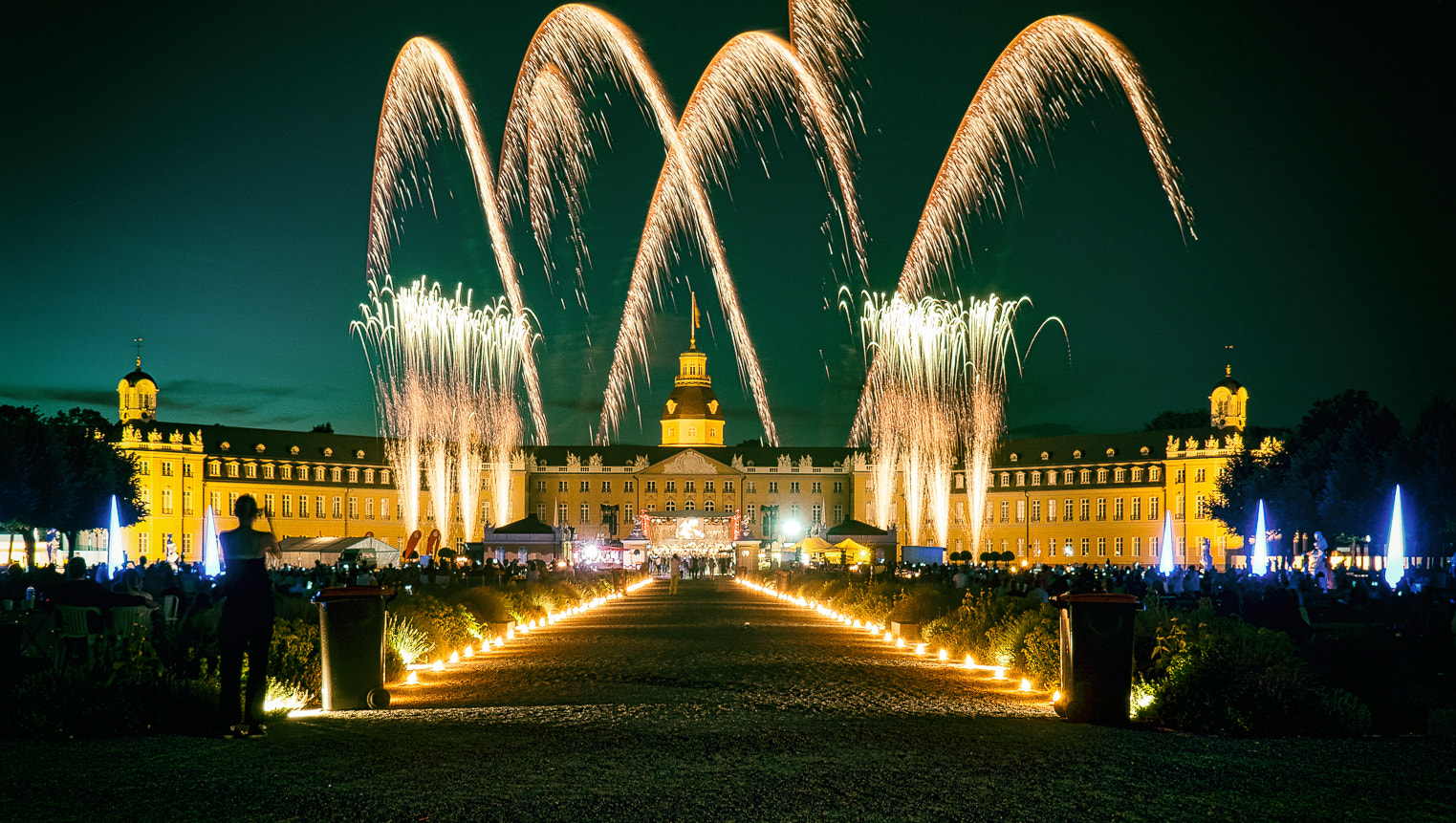 Olympus PEN-F sample photo. Castle-fireworks photography