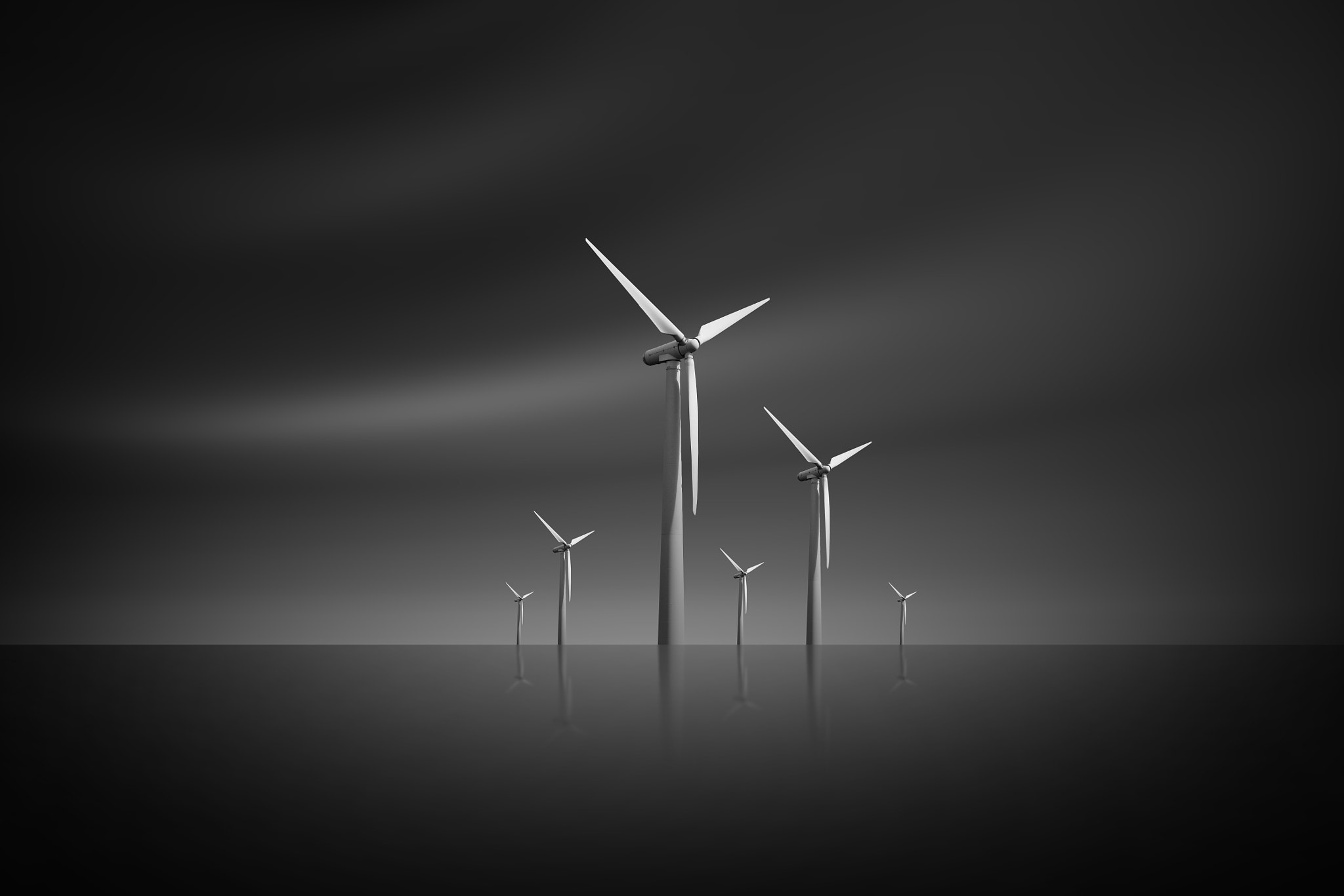 Canon EOS 500D (EOS Rebel T1i / EOS Kiss X3) sample photo. Triple wind turbine photography