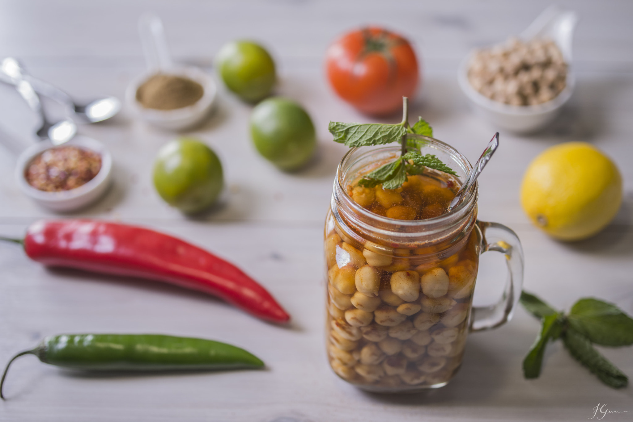 Nikon PC-E Nikkor 45mm F2.8D ED Tilt-Shift sample photo. Chilli chickpeas photography