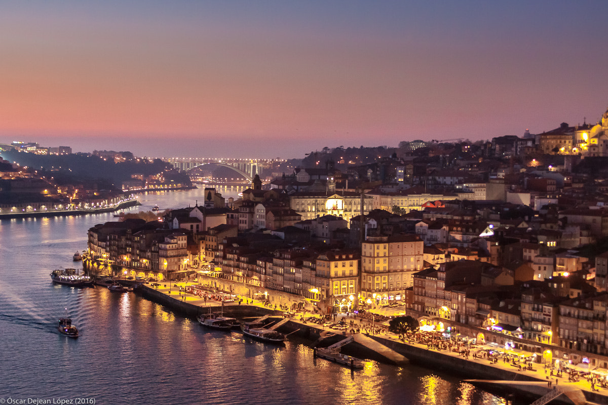 Canon EOS 50D sample photo. Oporto night falls photography